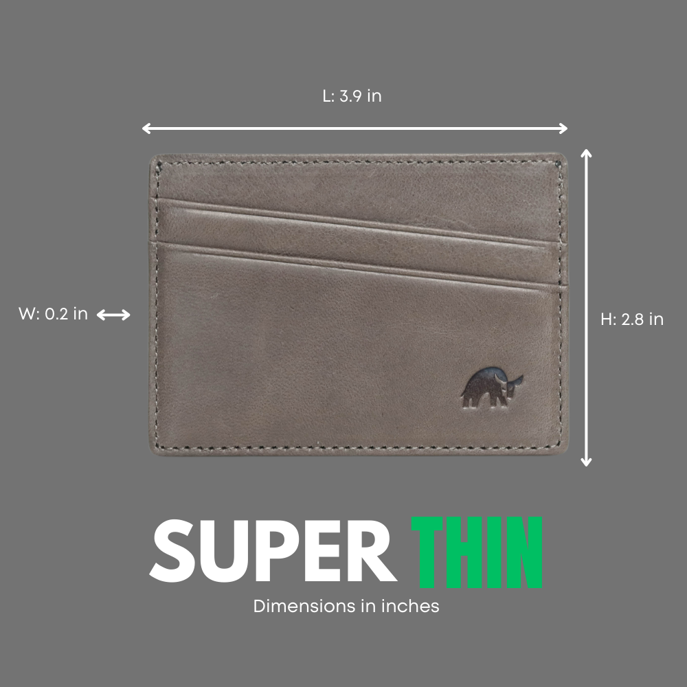 Leather Nav Card Holder - SLATE