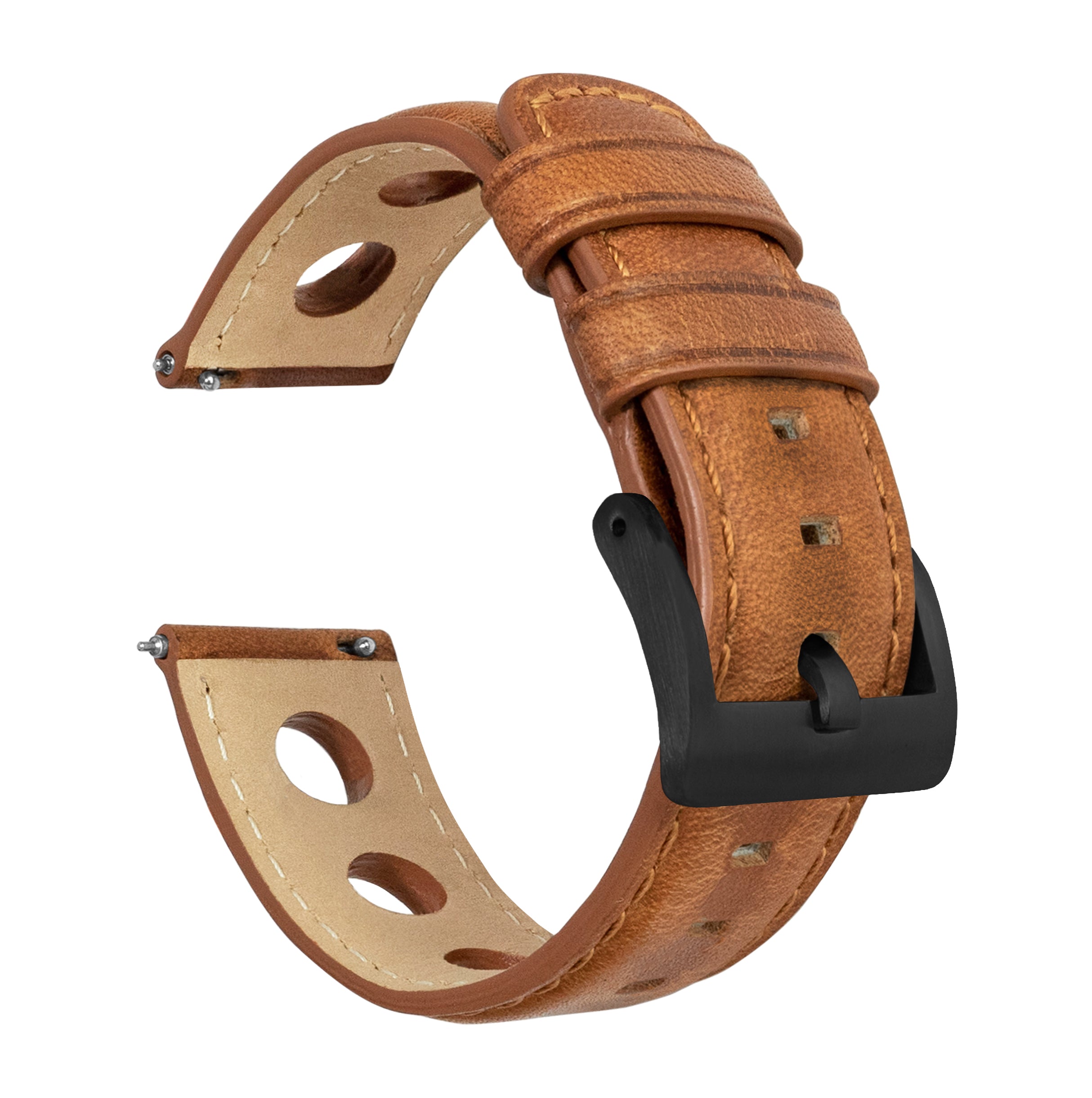 Caramel Brown Rally Horween Leather Watch Band