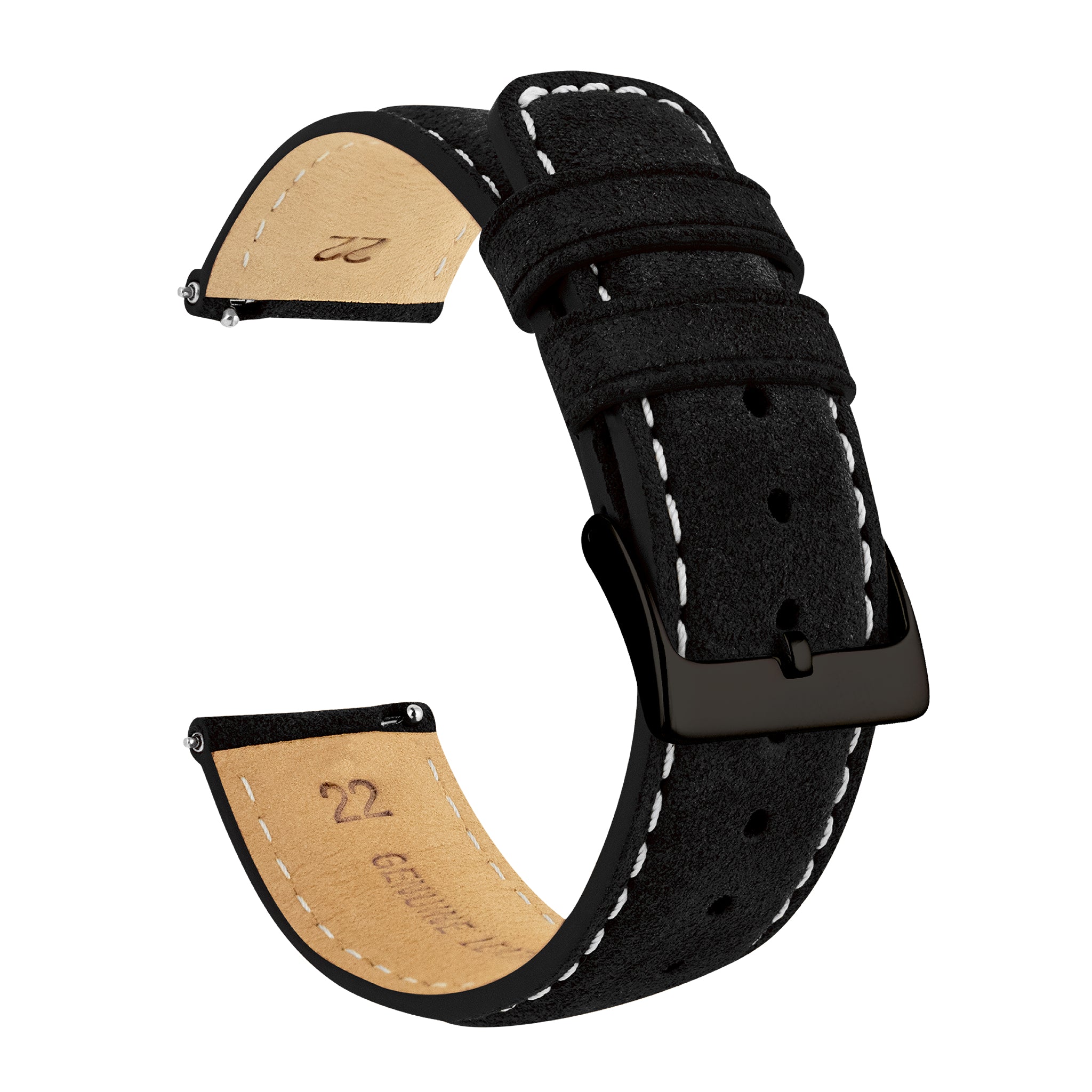 Samsung Galaxy watch7 | Black Suede & Beige Stitching