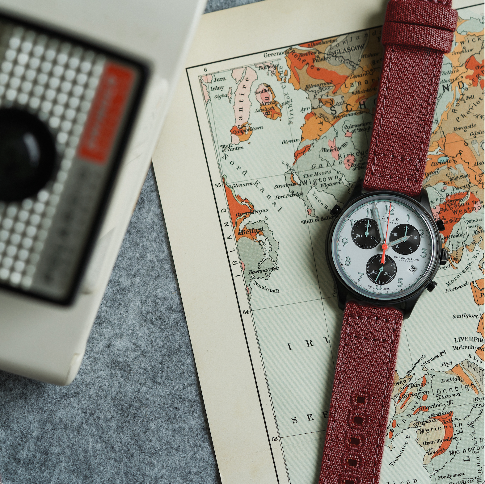 Burgundy Premium Canvas Watch Band