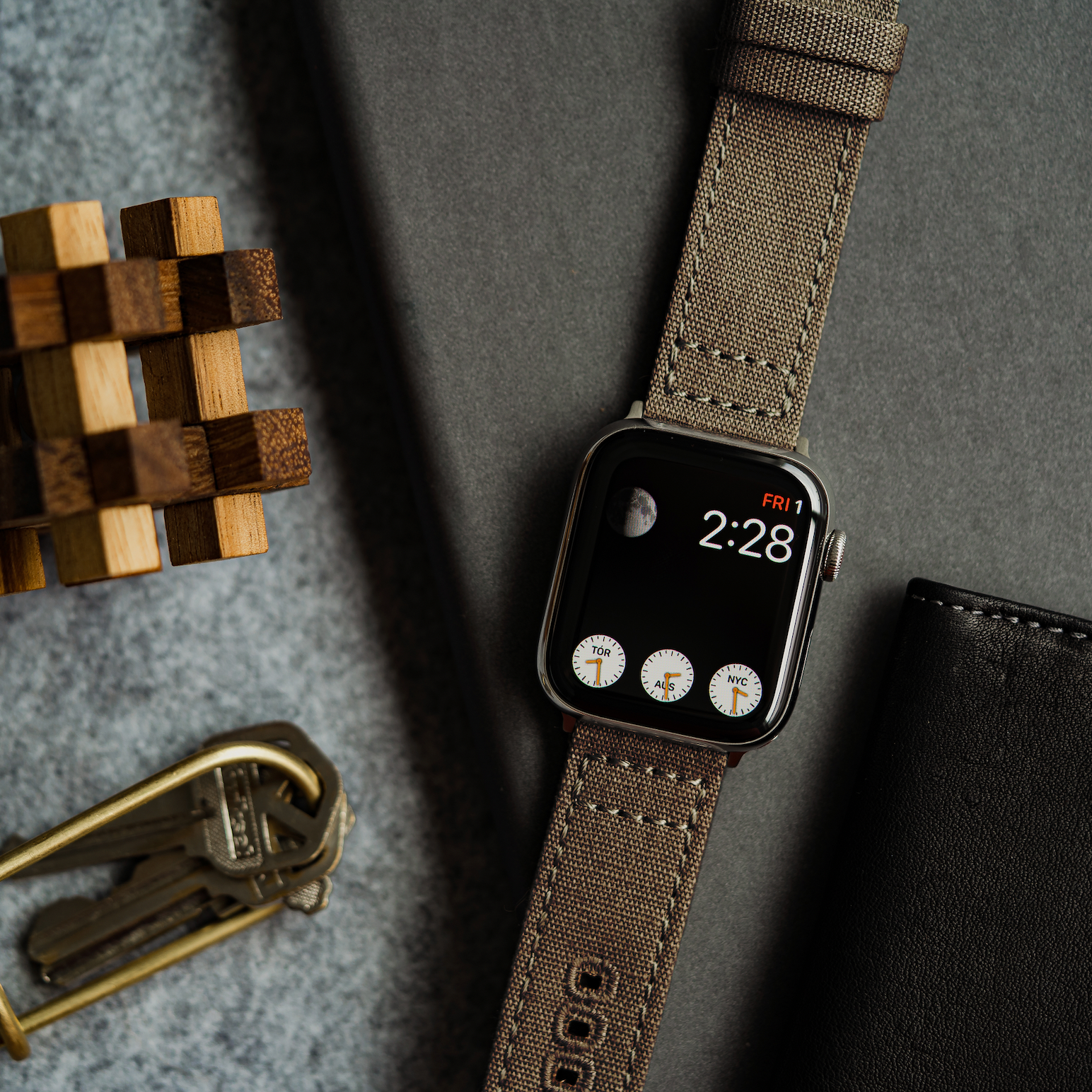 Apple Watch Canvas Taupe Watch Band