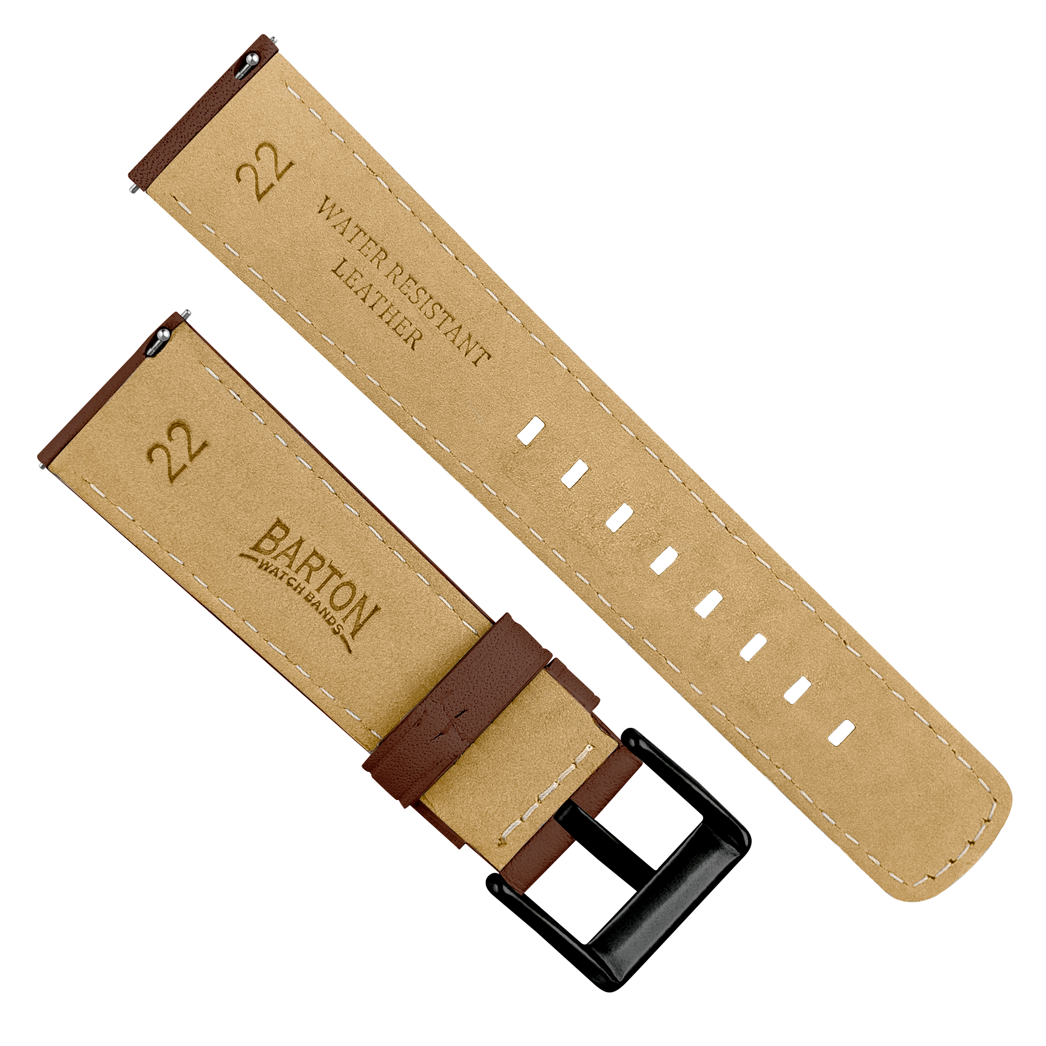 Samsung Galaxy watch7 Light Brown Pittards Performance Leather Brown Stitching Watch Band