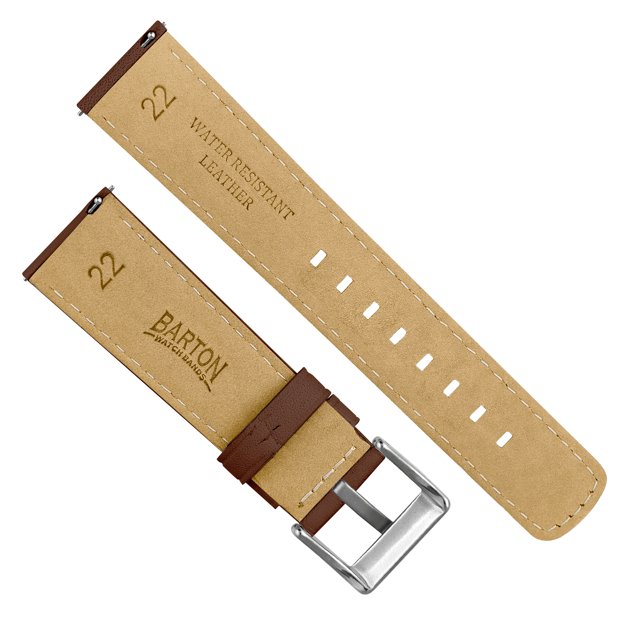 Samsung Galaxy watch7 Light Brown Pittards Performance Leather Brown Stitching Watch Band