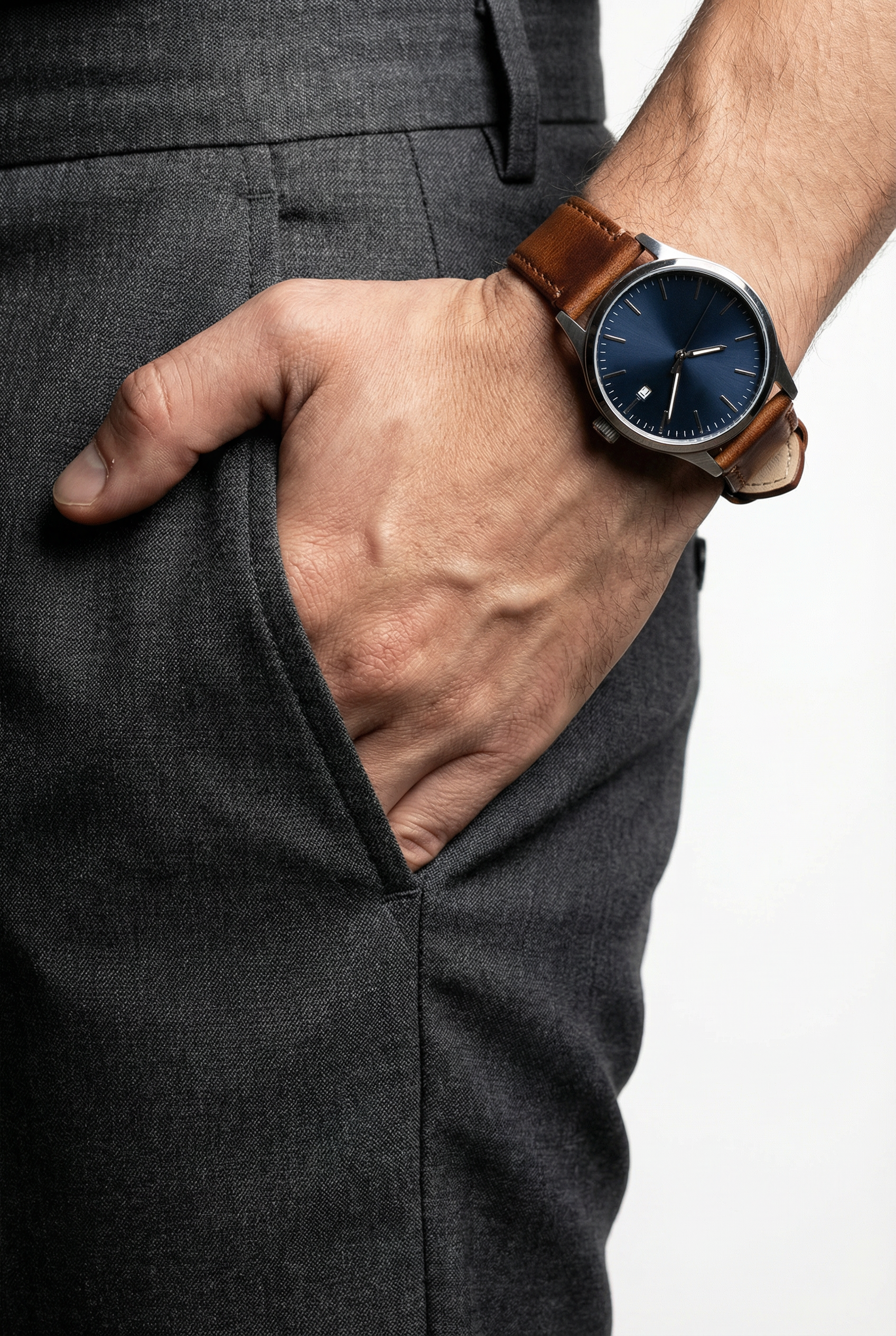 Weathered Brown Leather Watch Band