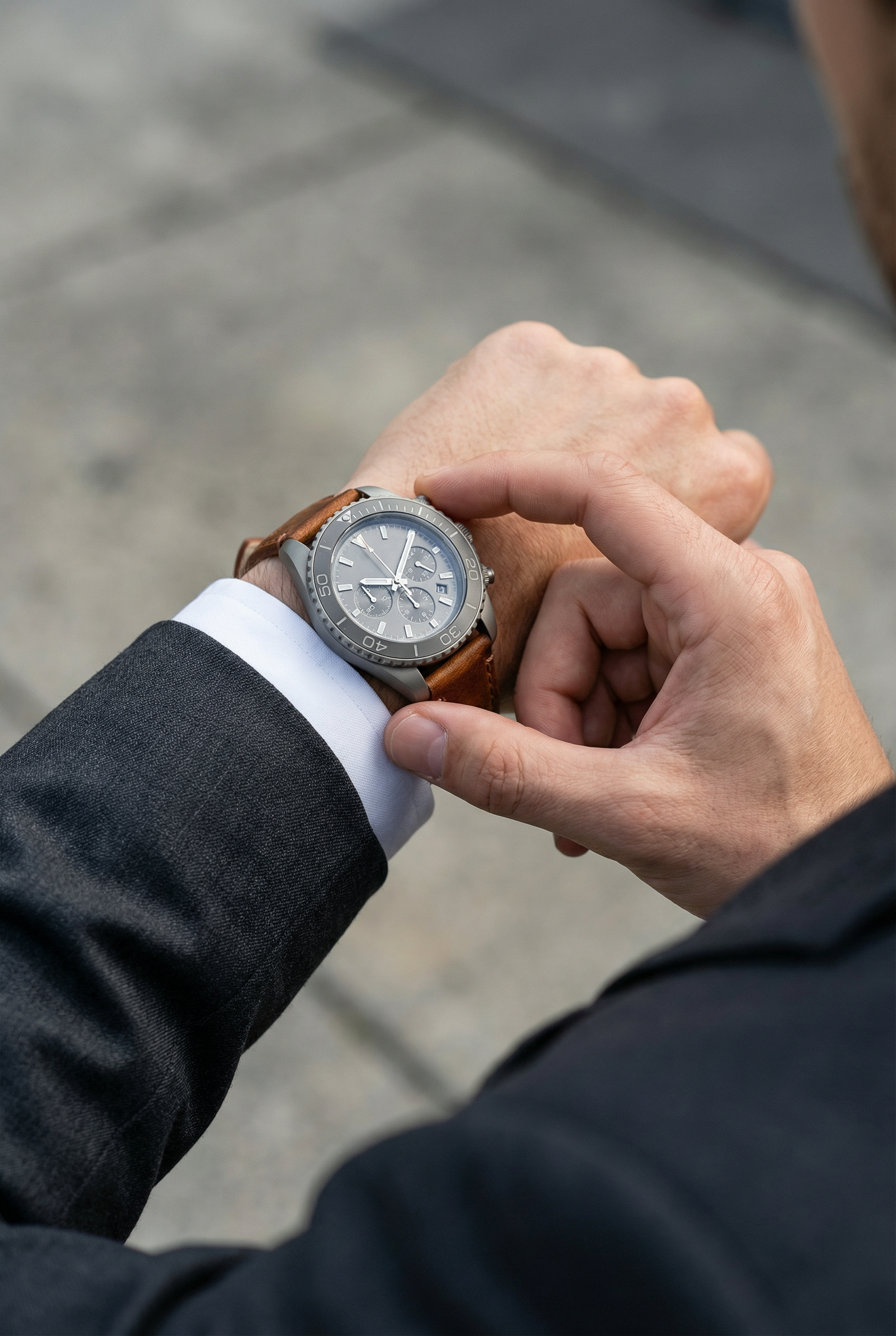 Weathered Brown Leather Watch Band