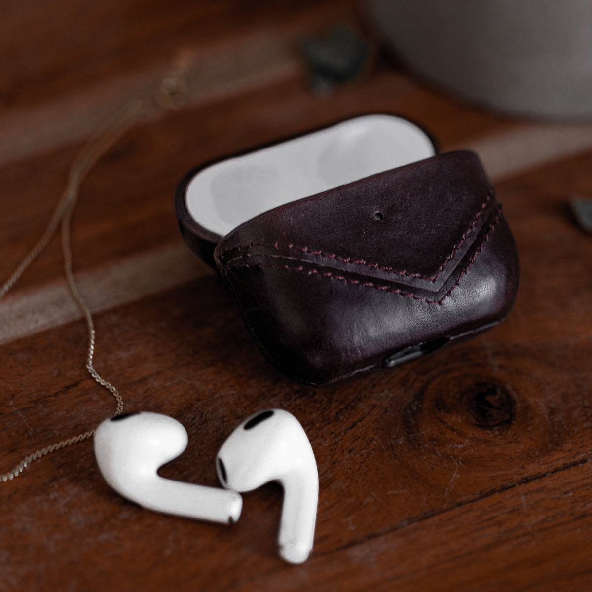 FINAL SALE Leather AirPods Cases - BOURBON