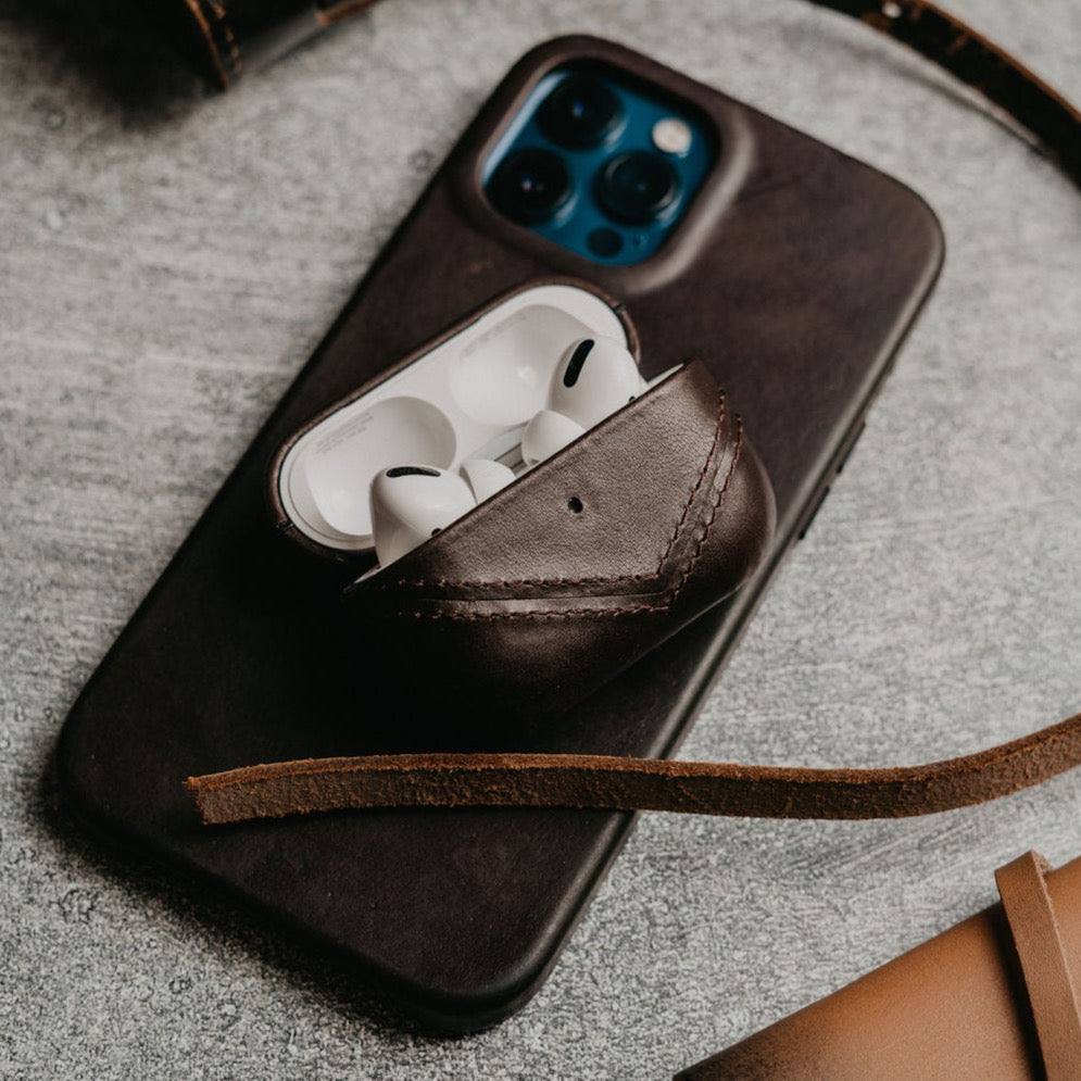 FINAL SALE Leather AirPods Cases - BOURBON