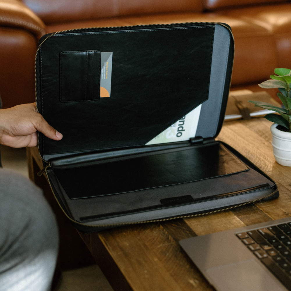 Leather MacBook Sleeve - Black