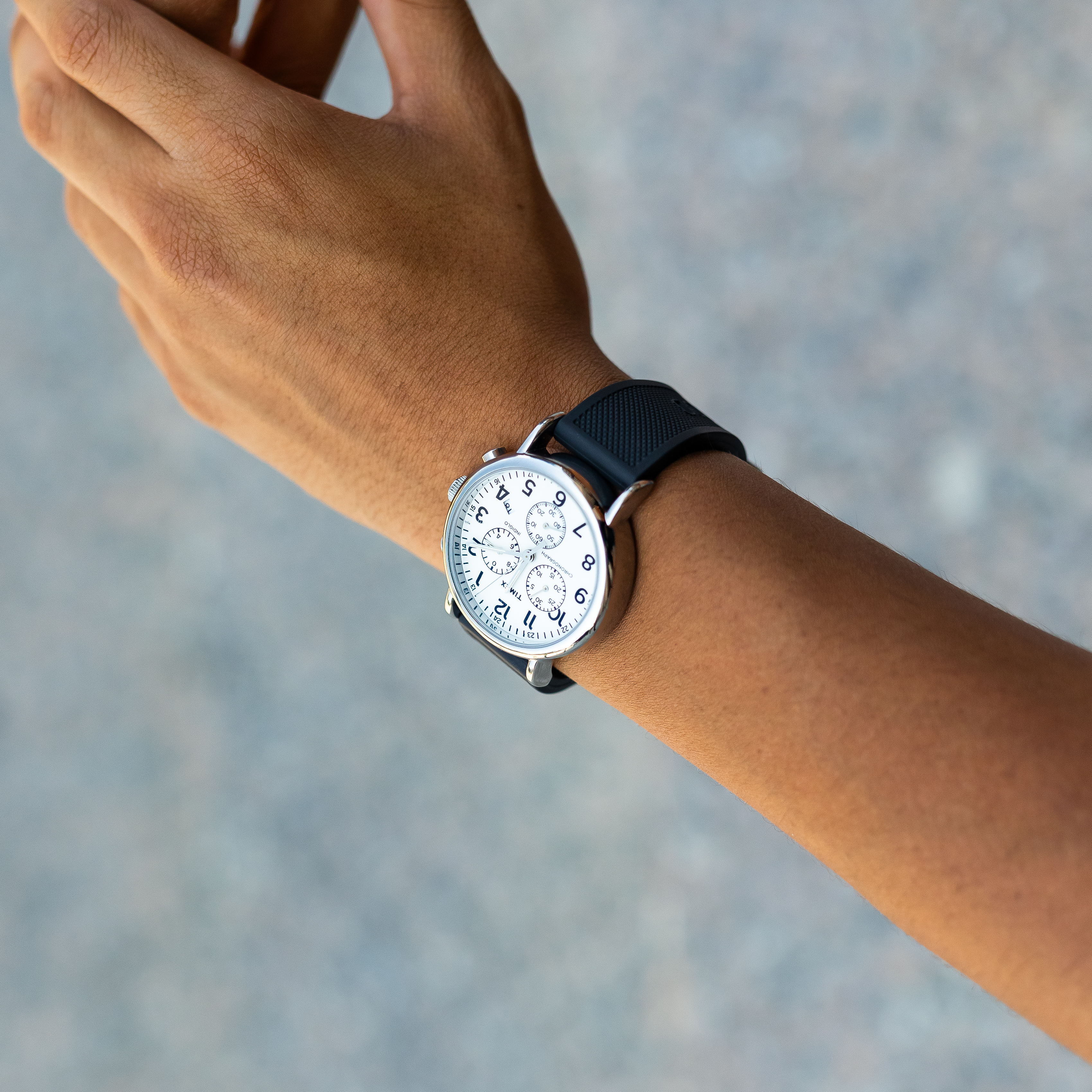 Black Elite FKM Rubber Watch Band - Grand Seiko (20mm)