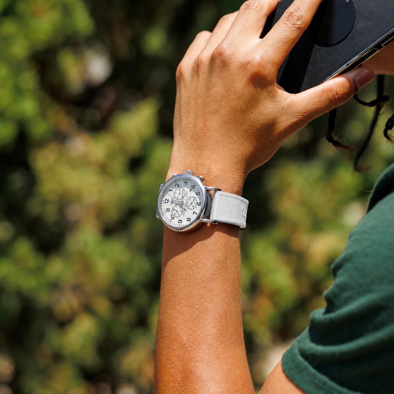 White Elite FKM Rubber Watch Band