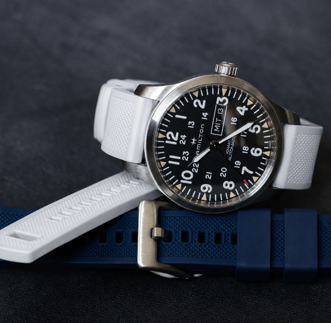 White Elite FKM Rubber Watch Band