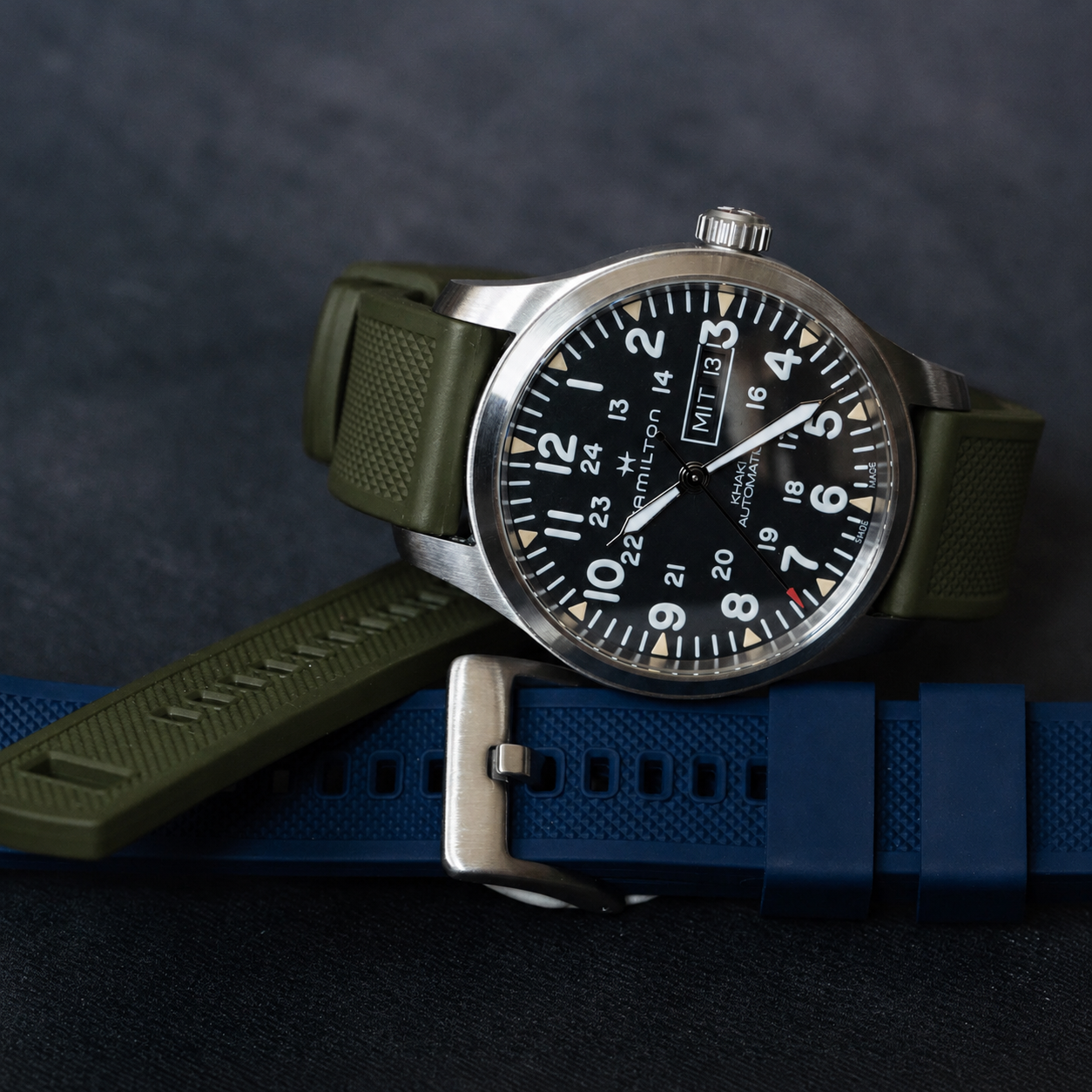 Army Green Elite FKM Rubber Watch Band