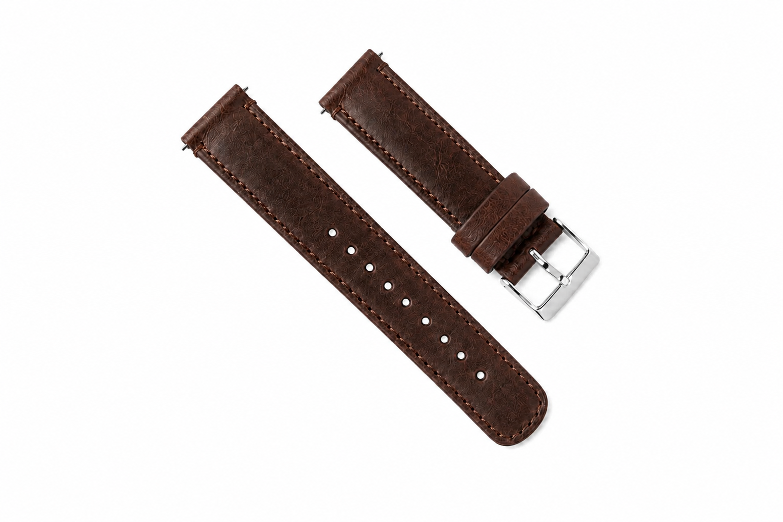 Genuine French Calfskin Chocolate Brown Leather Watch Band, Crafted in the USA