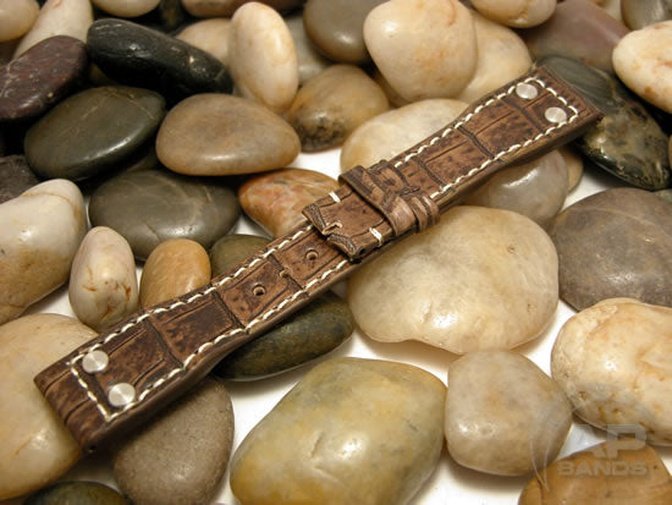 Prototipo Capolavoro Vintage Alligator Leather Limited Edition Strap For IWC Big Pilot, Stowa, Debaufre,LACO