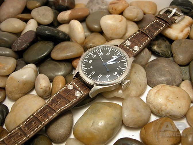 Prototipo Capolavoro Vintage Alligator Leather Limited Edition Strap For IWC Big Pilot, Stowa, Debaufre,LACO