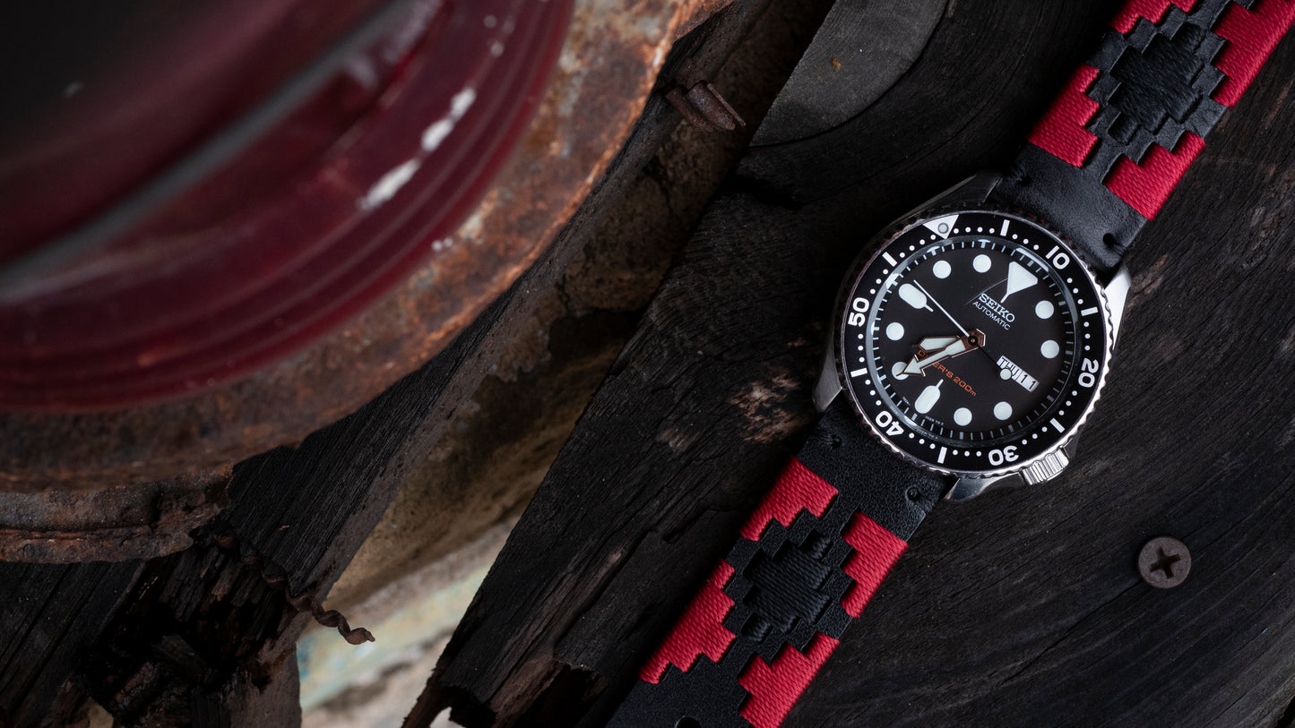 Crimson & Black | Gaucho - Barton Watch Bands