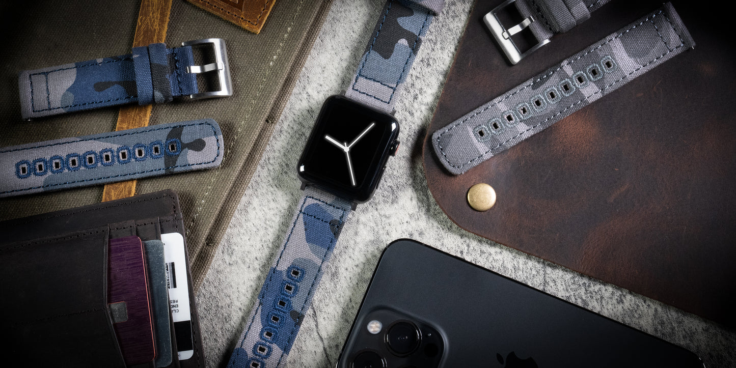 Apple Watch Navy Camouflage Canvas Watch Band