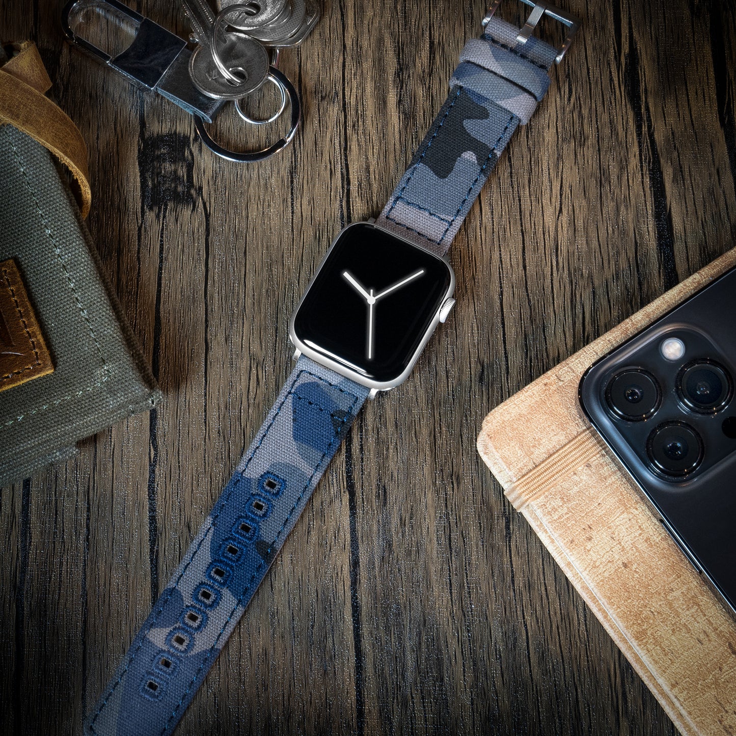 Apple Watch Navy Camouflage Canvas Watch Band