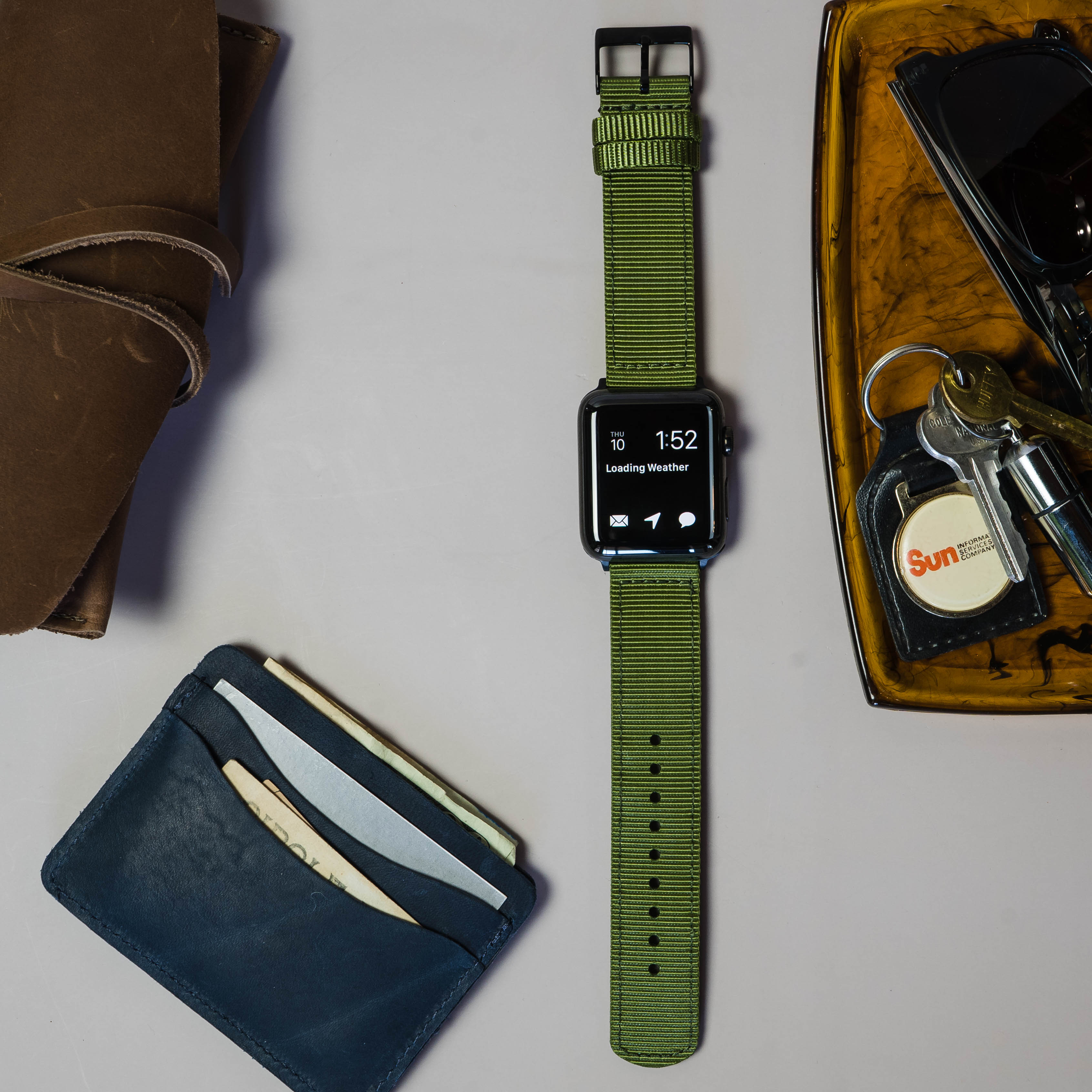 Apple Watch | Two-piece NATO style | Army Green - Barton Watch Bands