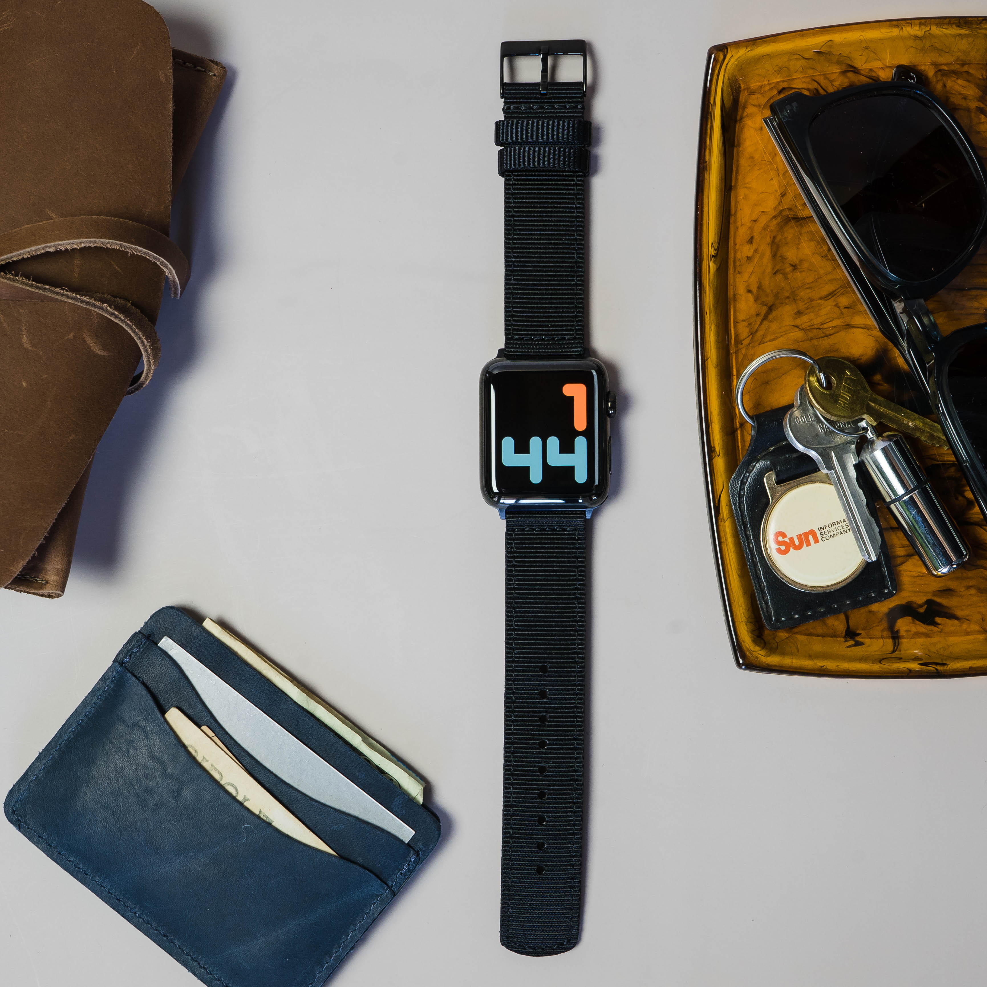 Apple Watch | Two-piece NATO style | Black - Barton Watch Bands