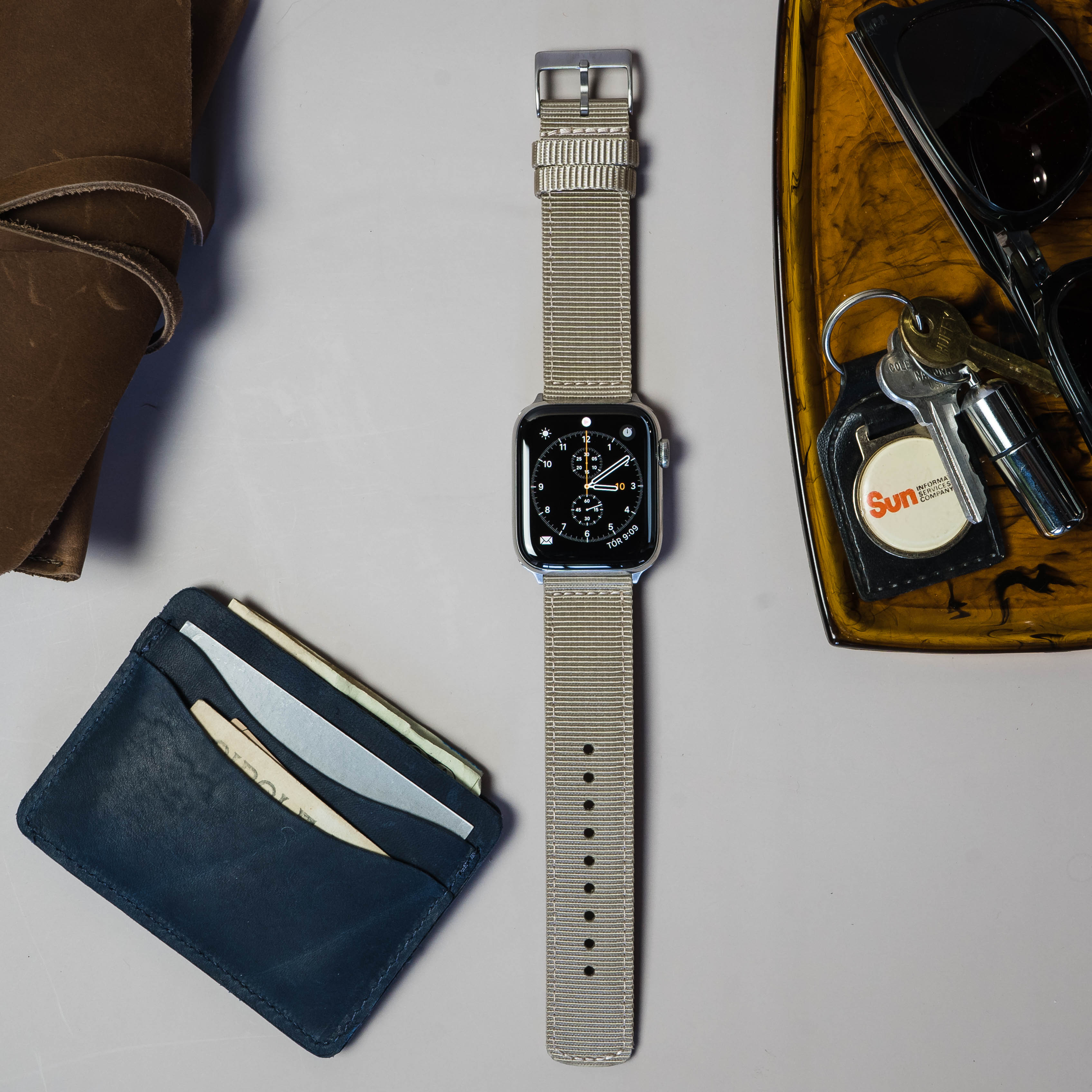 Apple Watch | Two-piece NATO style | Khaki Tan - Barton Watch Bands