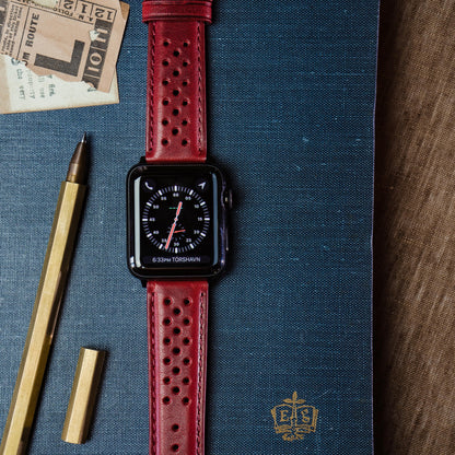 Apple Watch | Crimson Red Racing Horween Leather - Barton Watch Bands