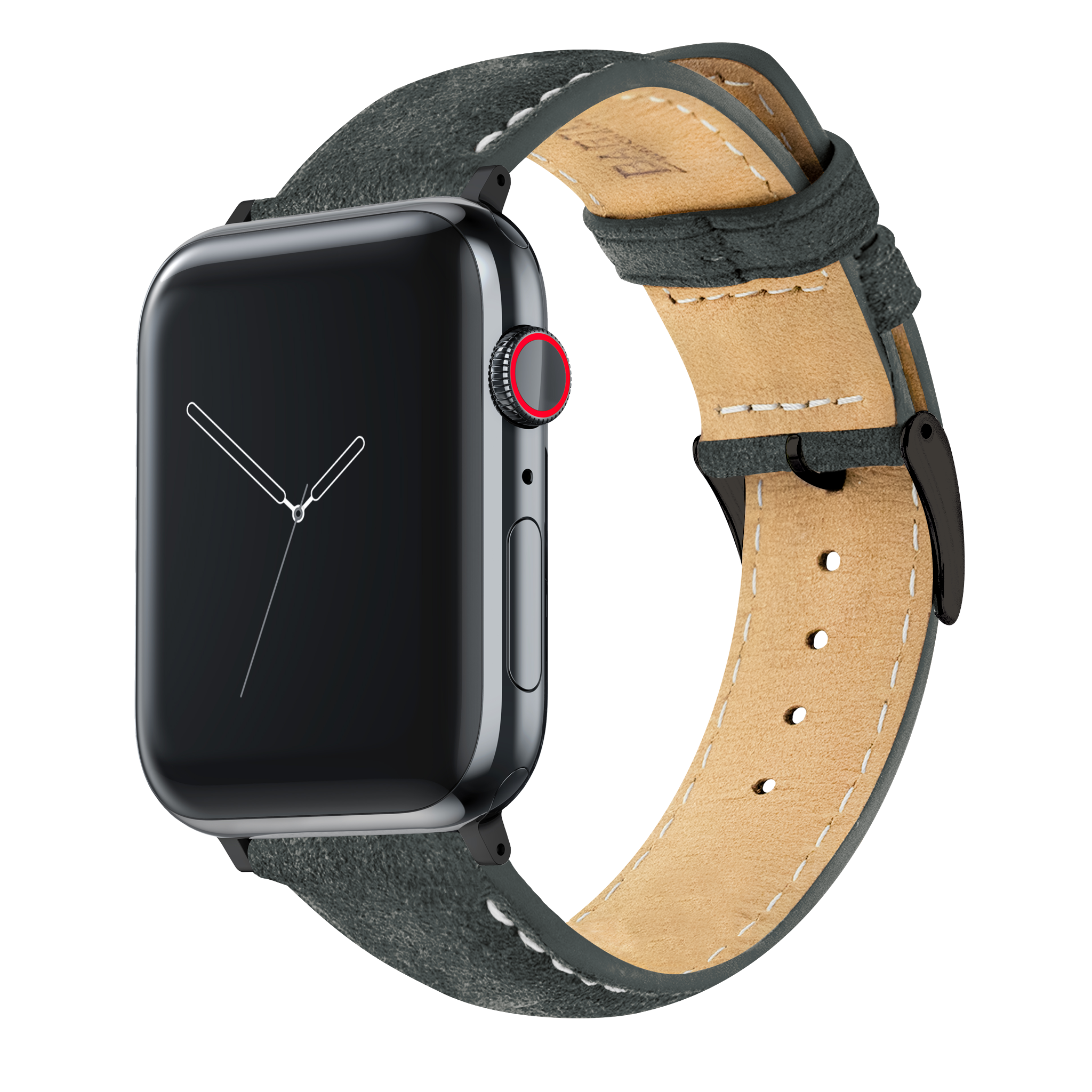 Apple Watch | Slate Grey Suede & Linen White Stitching - Barton Watch Bands