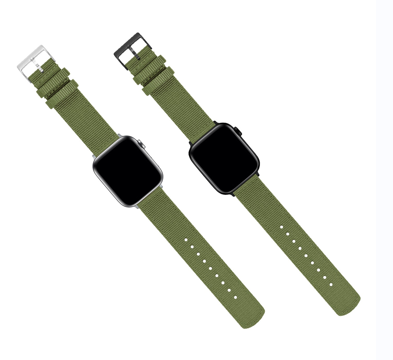 Apple Watch | Two-piece NATO style | Army Green - Barton Watch Bands