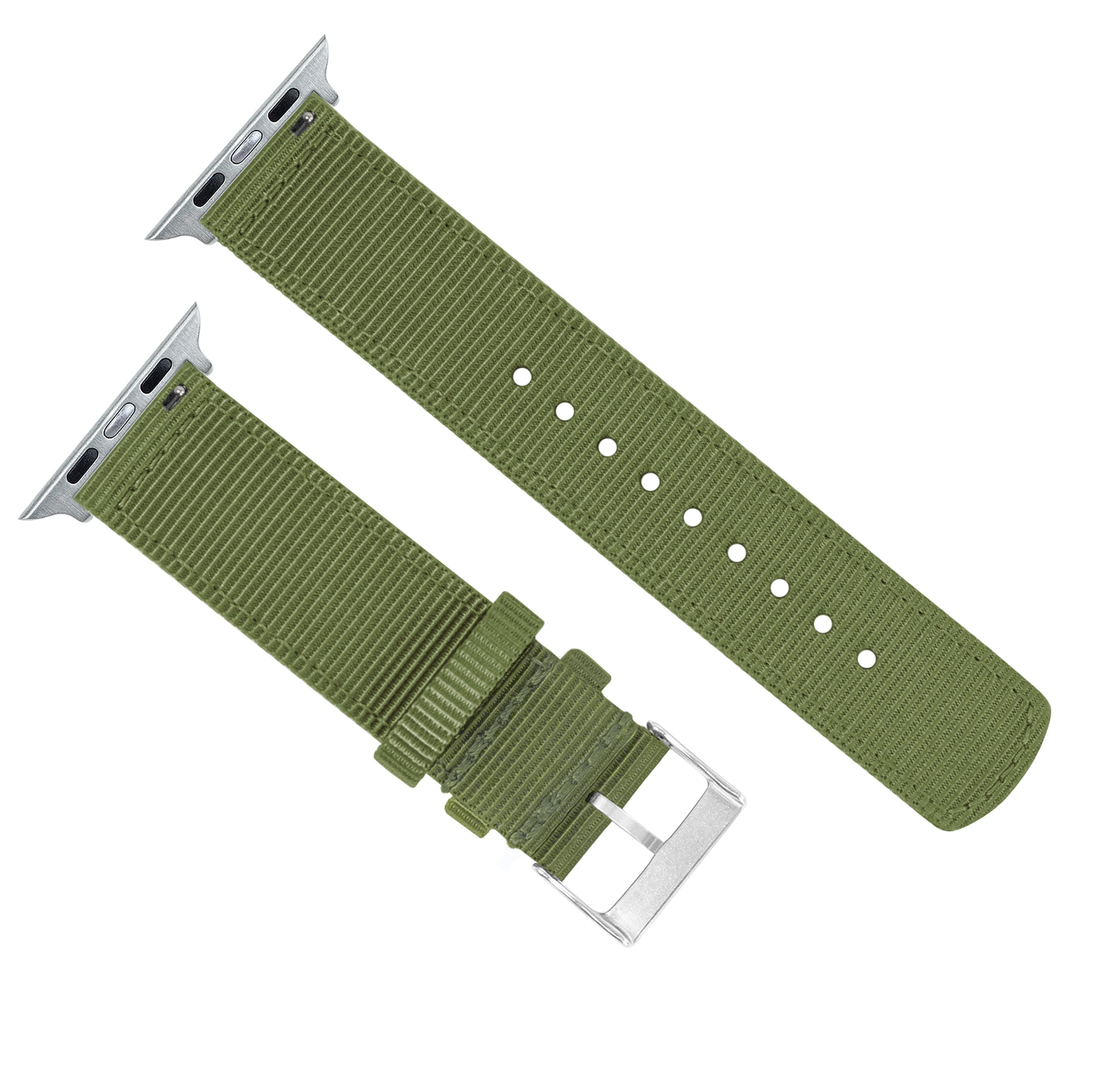 Apple Watch | Two-piece NATO style | Army Green - Barton Watch Bands