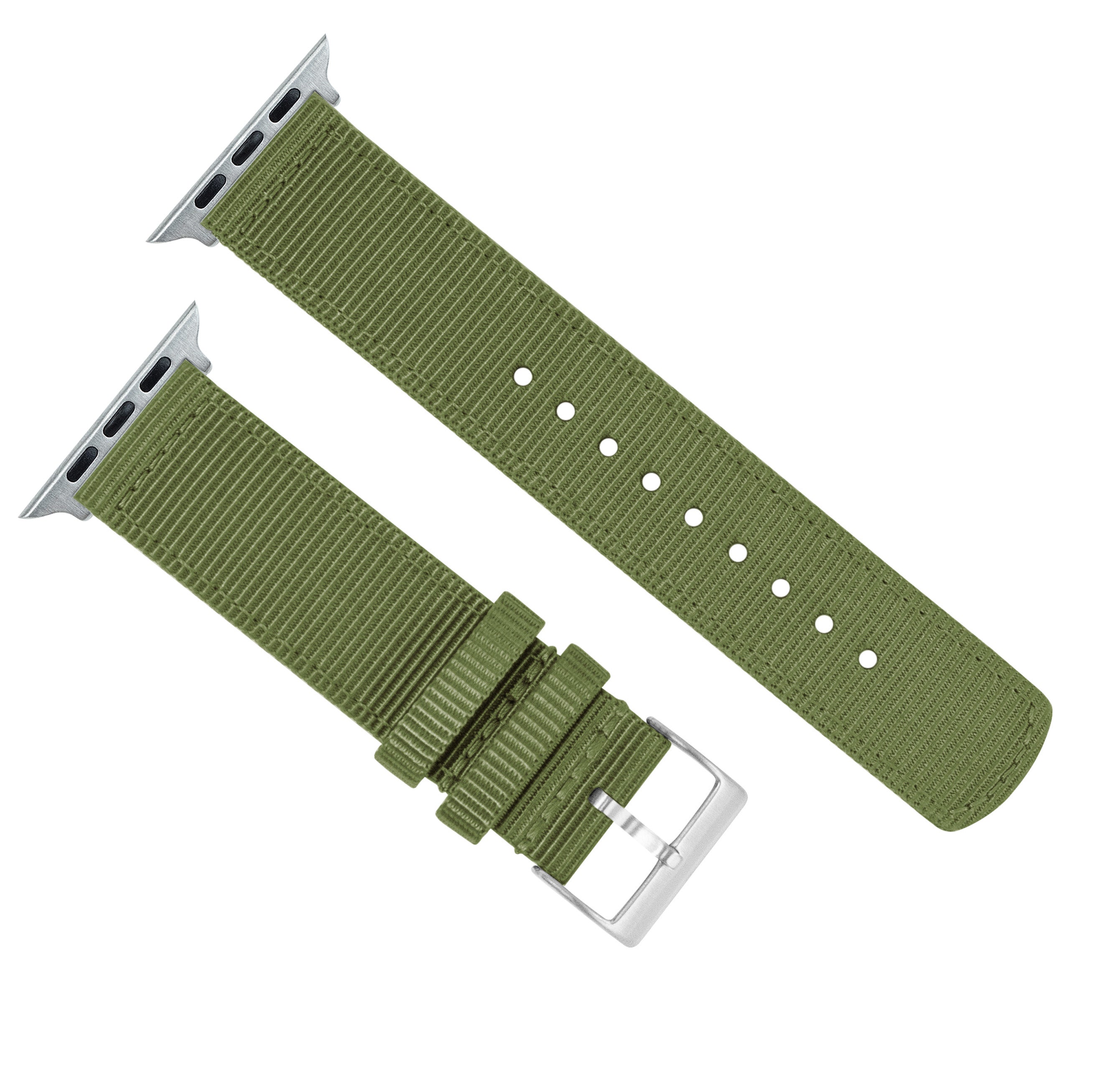 Apple Watch | Two-piece NATO style | Army Green - Barton Watch Bands