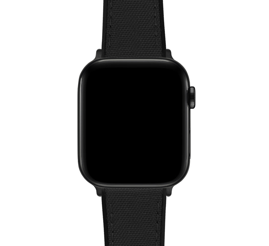 Apple Watch | Black Cordura Fabric and Silicone Hybrid - Barton Watch Bands