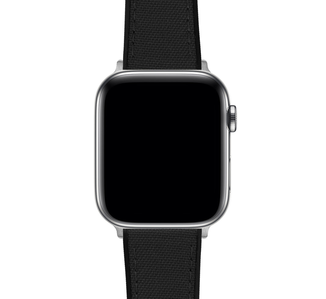 Apple Watch | Black Cordura Fabric and Silicone Hybrid - Barton Watch Bands