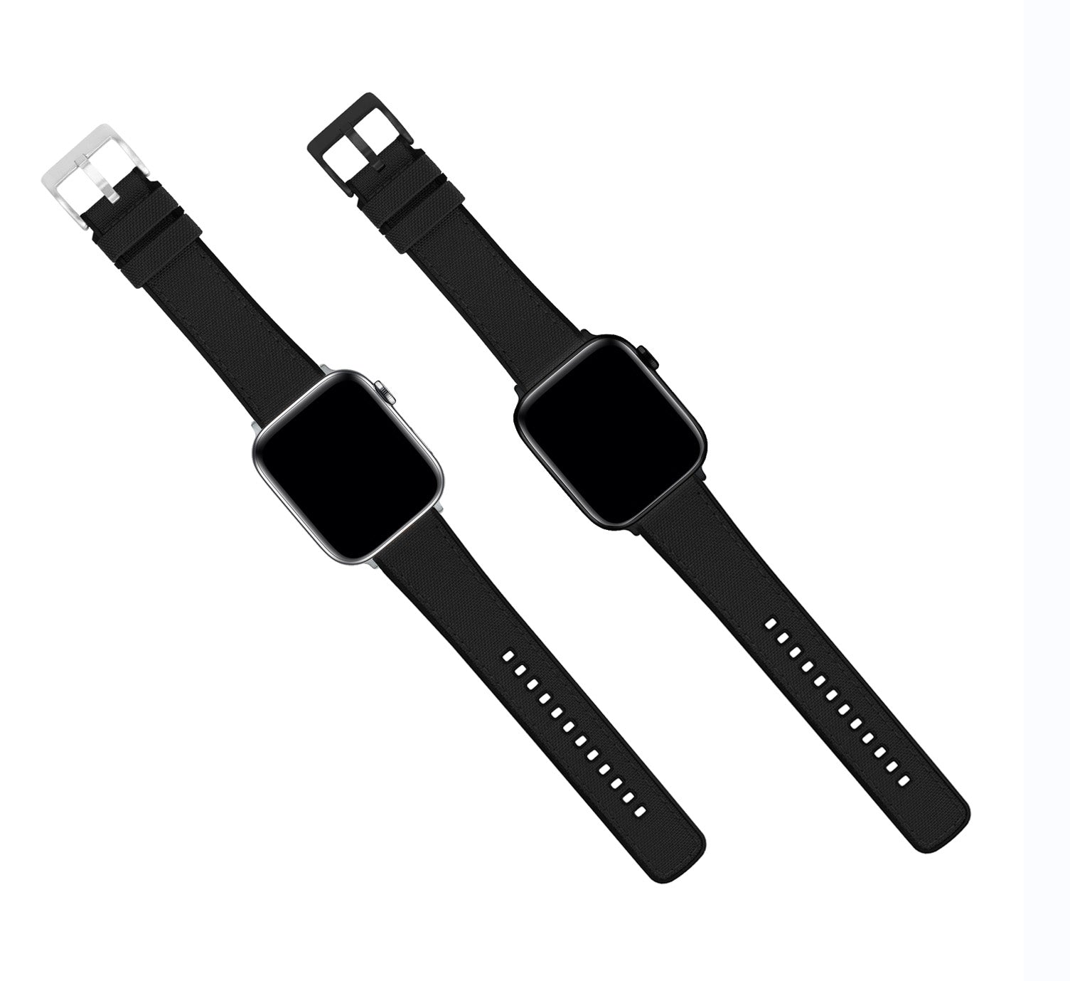 Apple Watch | Black Cordura Fabric and Silicone Hybrid - Barton Watch Bands