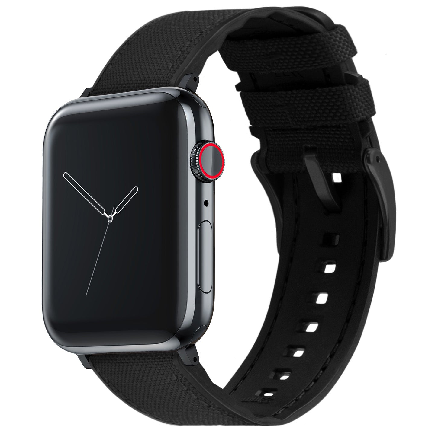 Apple Watch | Black Cordura Fabric and Silicone Hybrid - Barton Watch Bands