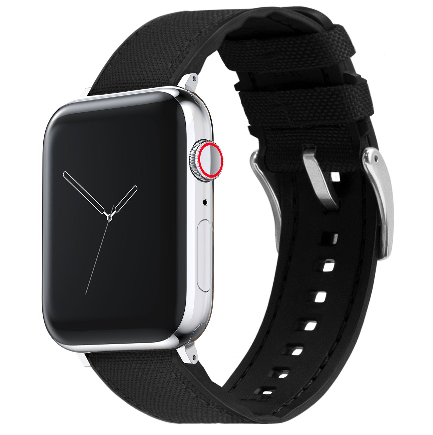 Apple Watch | Black Cordura Fabric and Silicone Hybrid - Barton Watch Bands