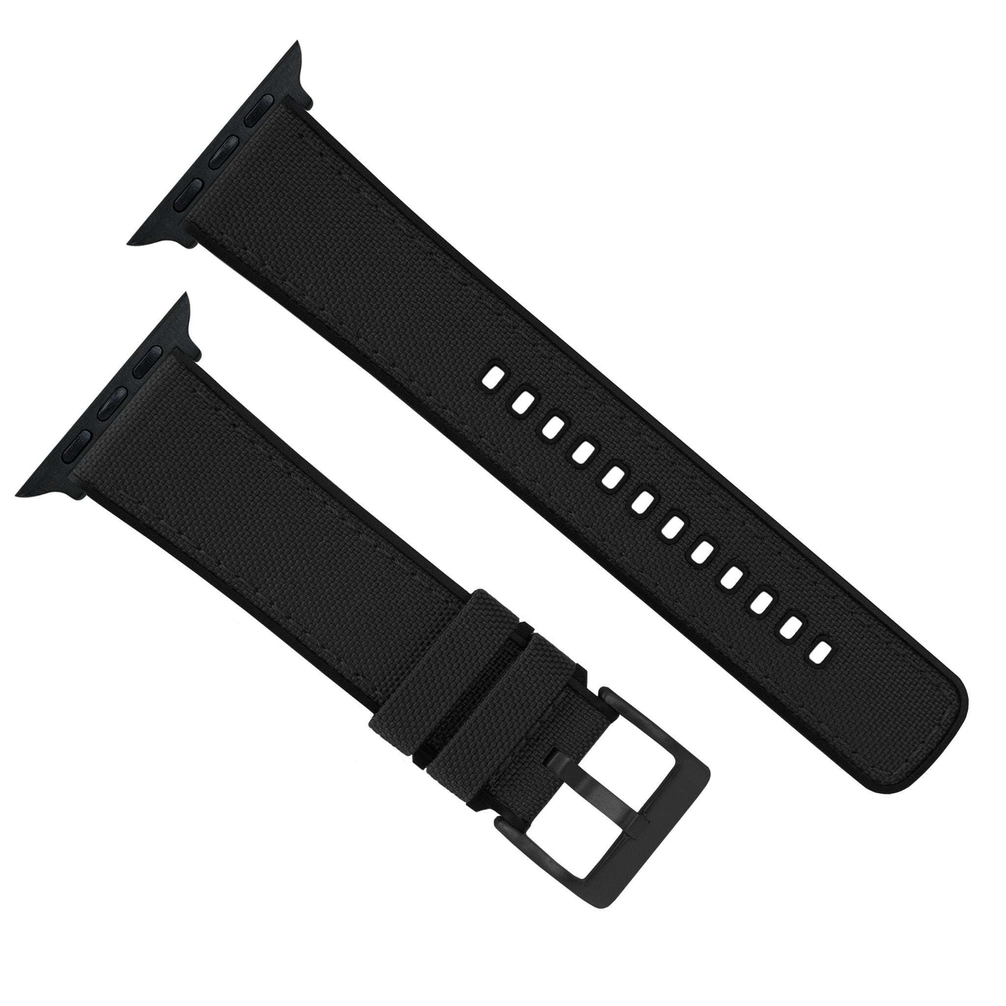 Apple Watch | Black Cordura Fabric and Silicone Hybrid - Barton Watch Bands