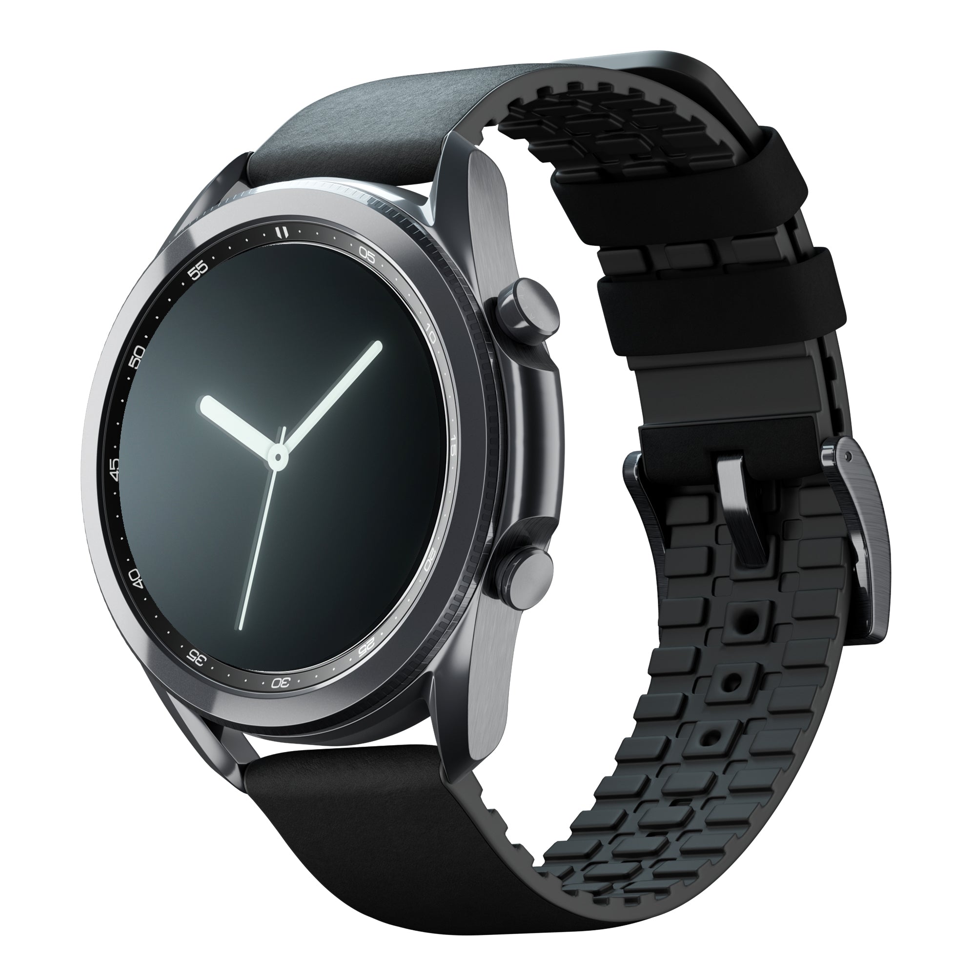 samsung galaxy gear watch 3 Samsung Galaxy Watch3 Leather And Rubber Hybrid Black Watch Band 41mm Galaxy Watch / Stainless Steel
