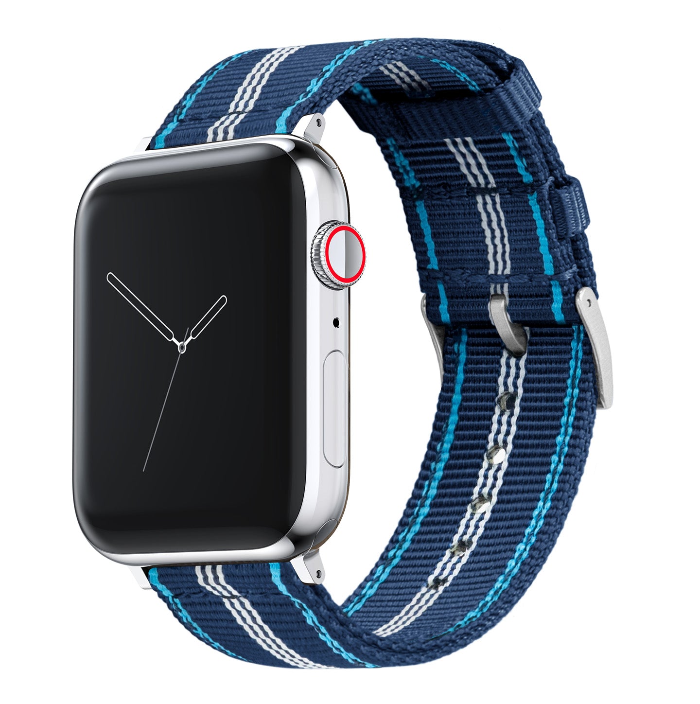 Apple Watch | Two-piece NATO style | Navy & Aqua Blue - Barton Watch Bands