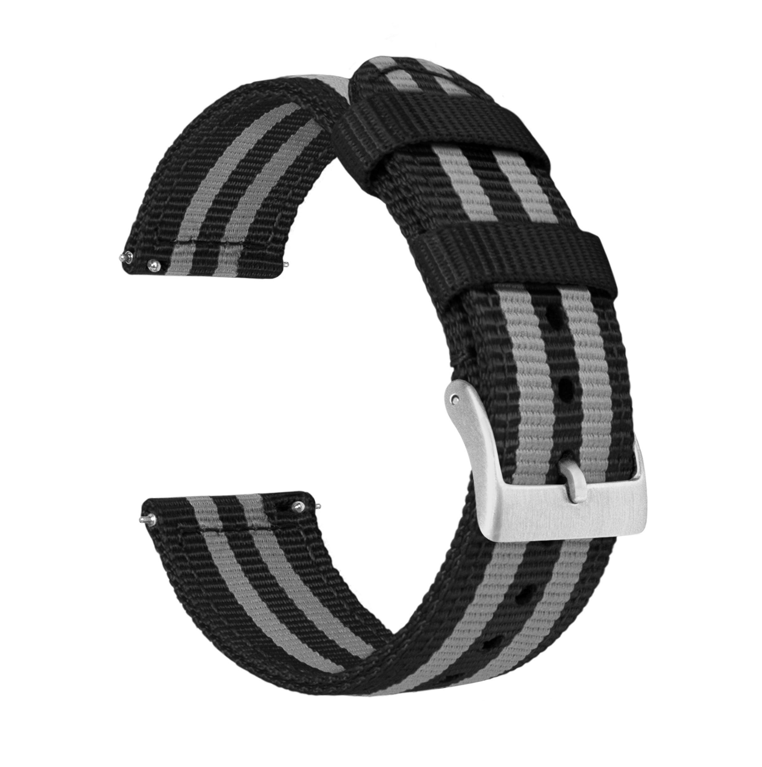 Amazfit Bip | Two-Piece NATO® style | Black & Smoke Bond - Barton Watch Bands