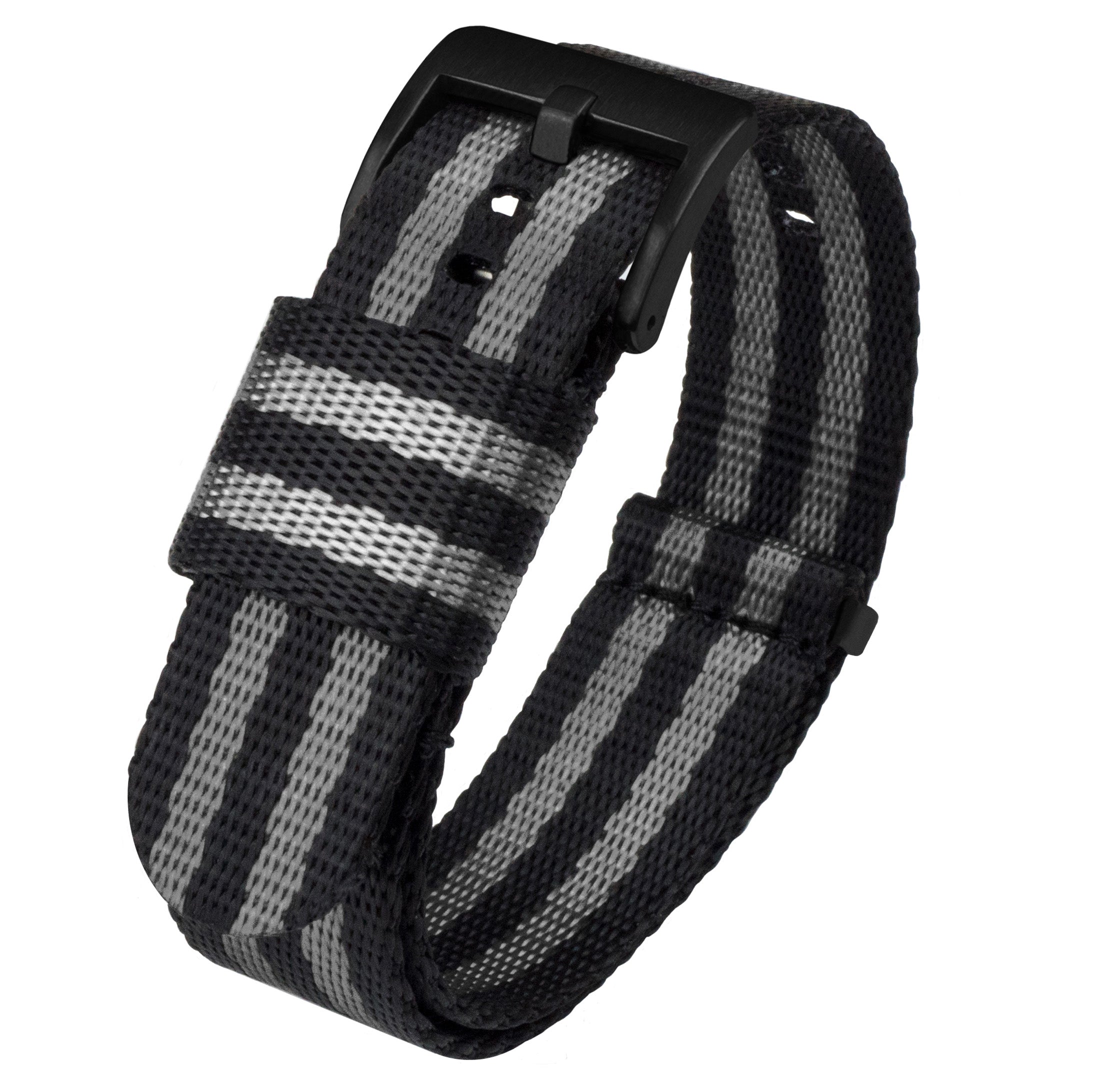 Black & Steel Grey (Bond) | Elite Nylon NATO® style - Barton Watch Bands