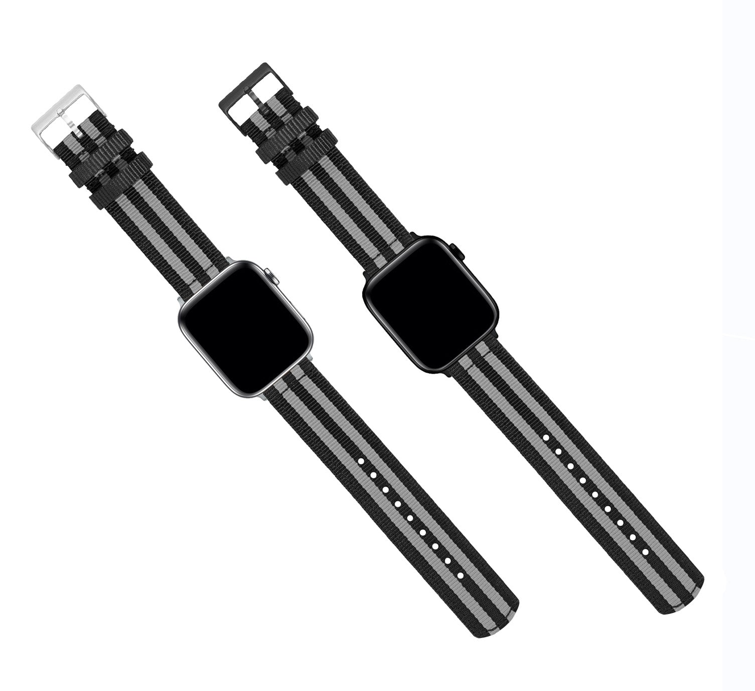 Apple Watch | Two-piece NATO style | Smoke & Black Bond - Barton Watch Bands