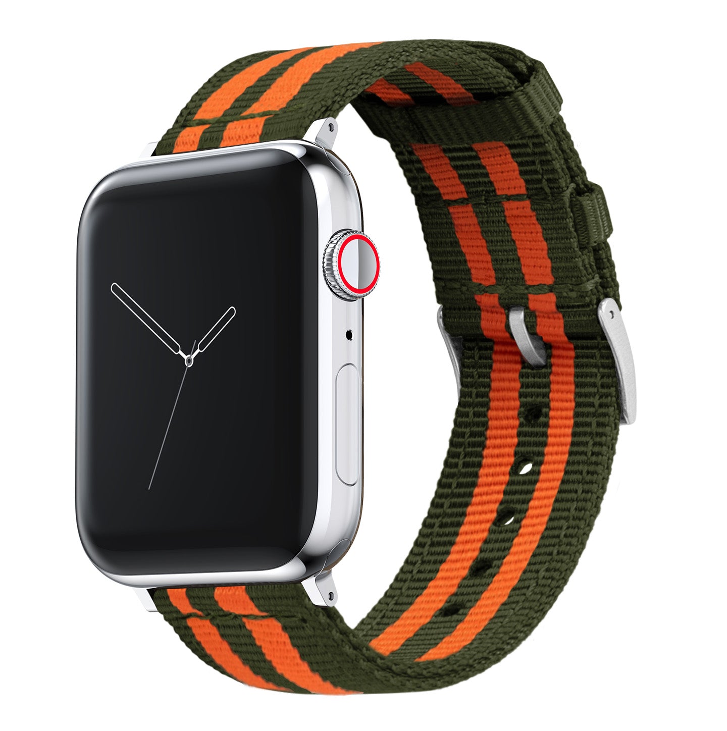Apple Watch | Two-piece NATO® style | Army Green & Orange - Barton Watch Bands