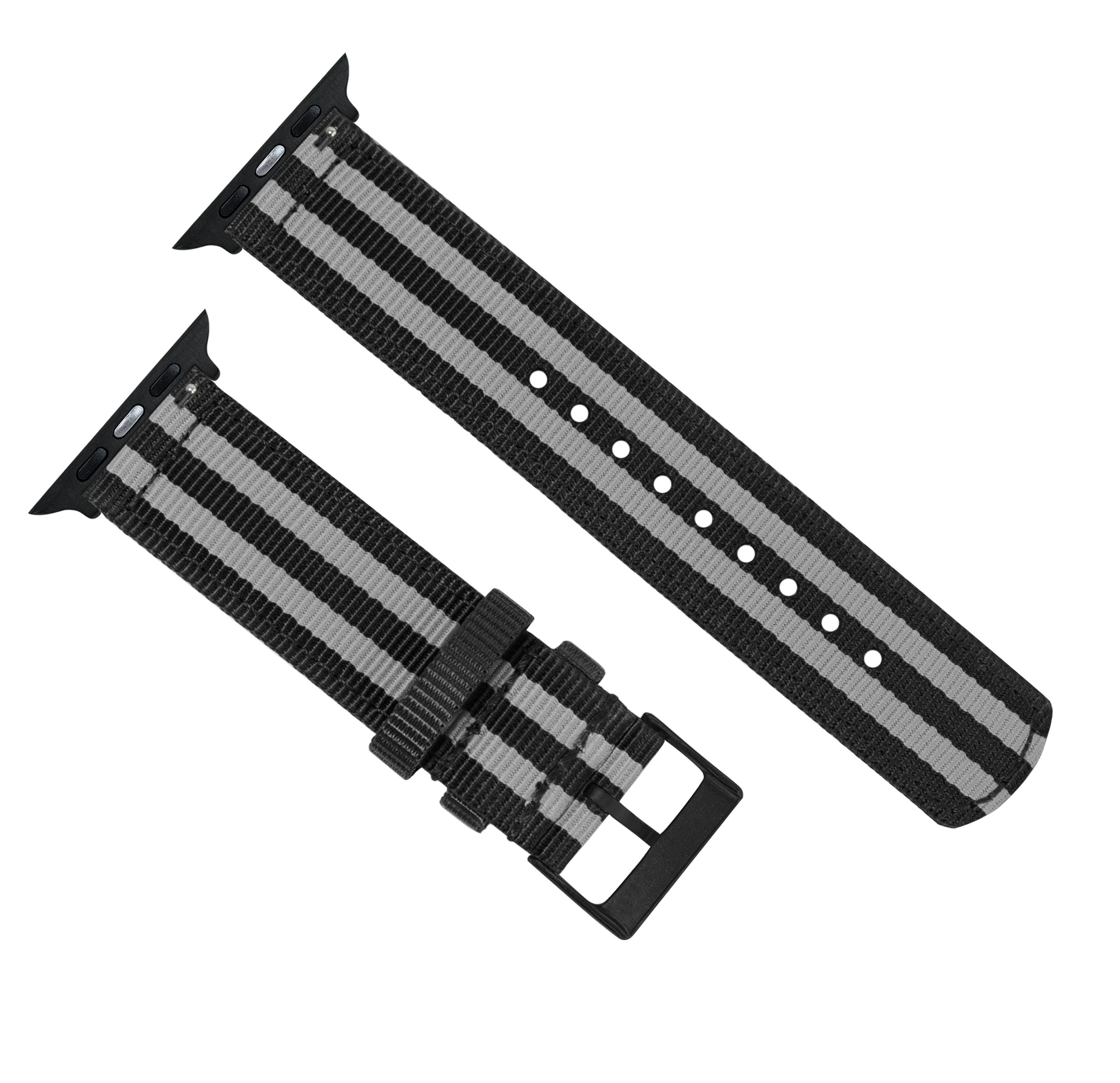 Apple Watch | Two-piece NATO style | Smoke & Black Bond - Barton Watch Bands