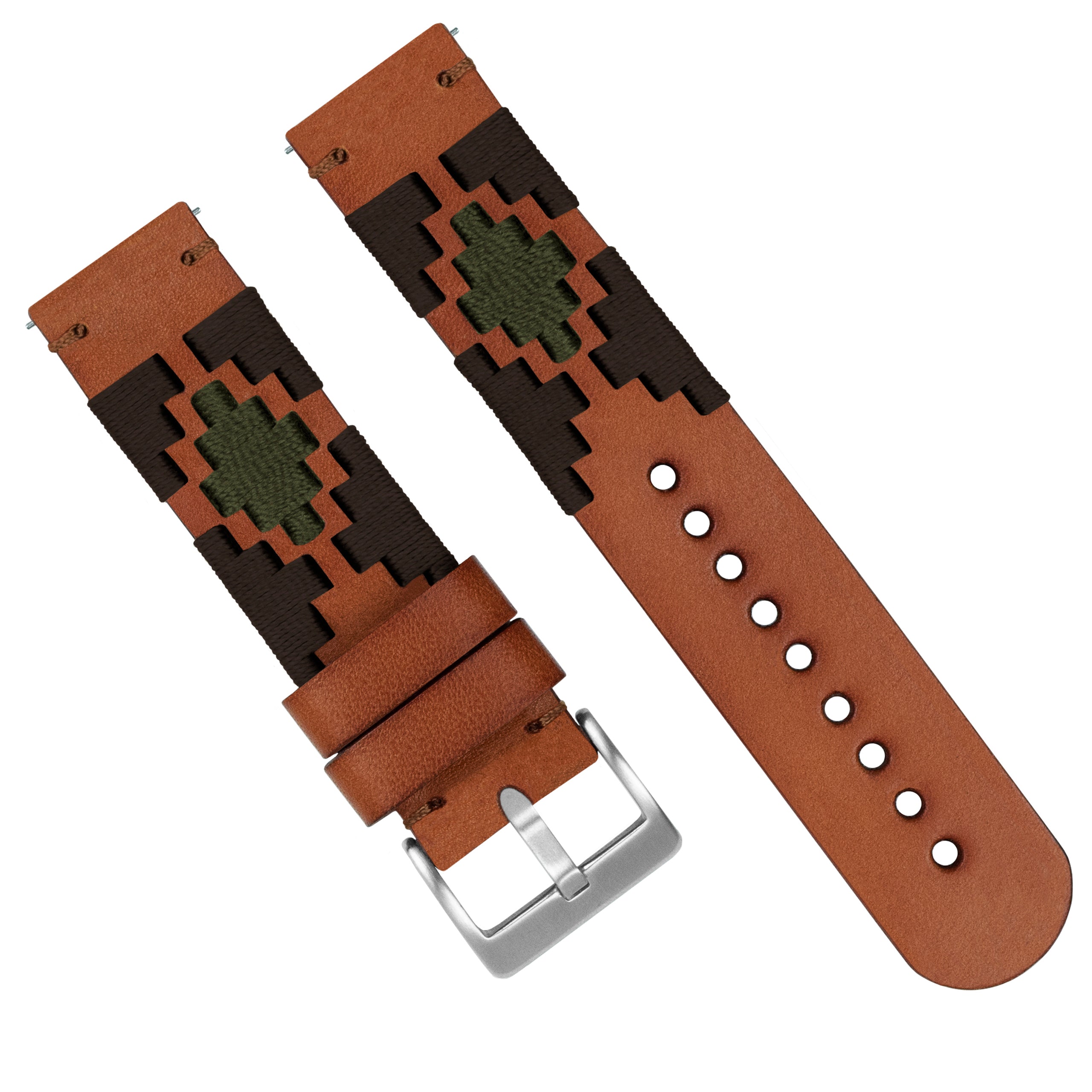 Brown Green Gaucho Watch Band