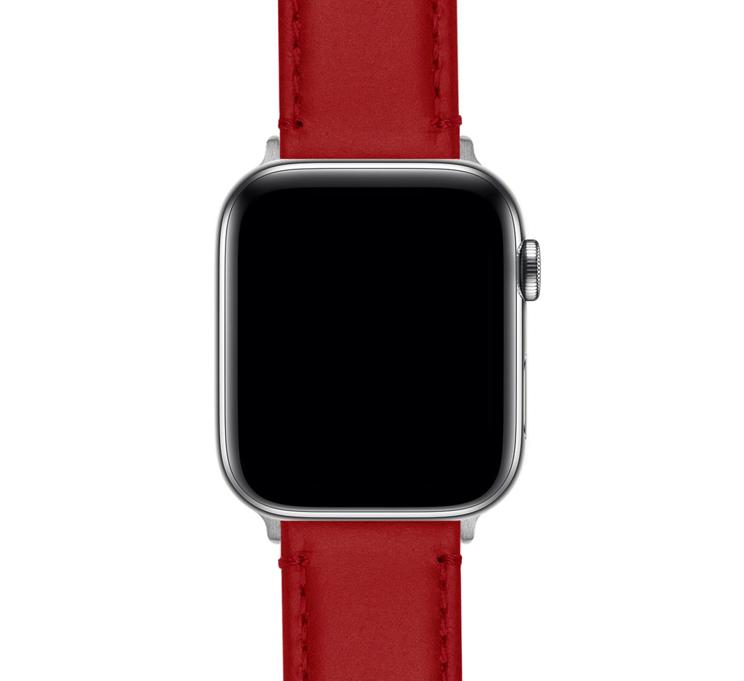Apple Watch | Red Leather & Stitching - Barton Watch Bands