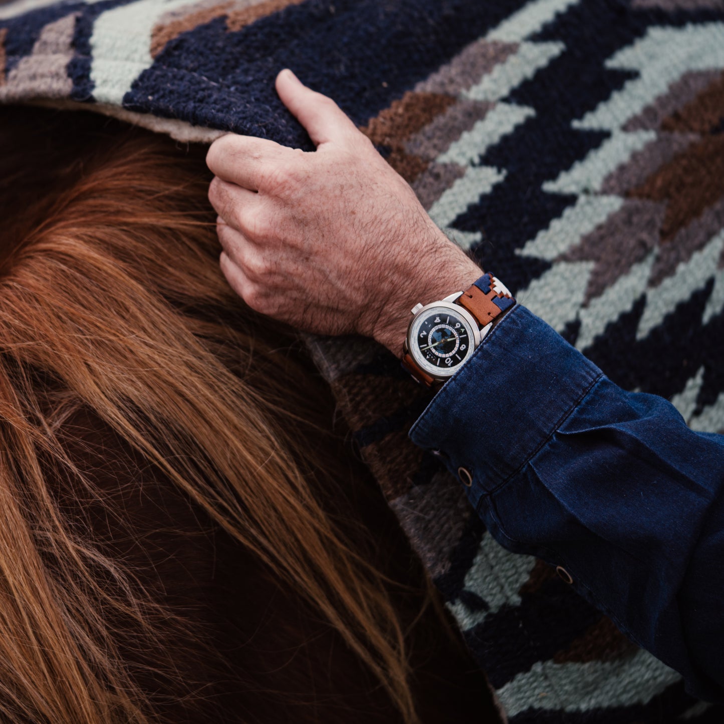 Navy Linen Gaucho Watch Band