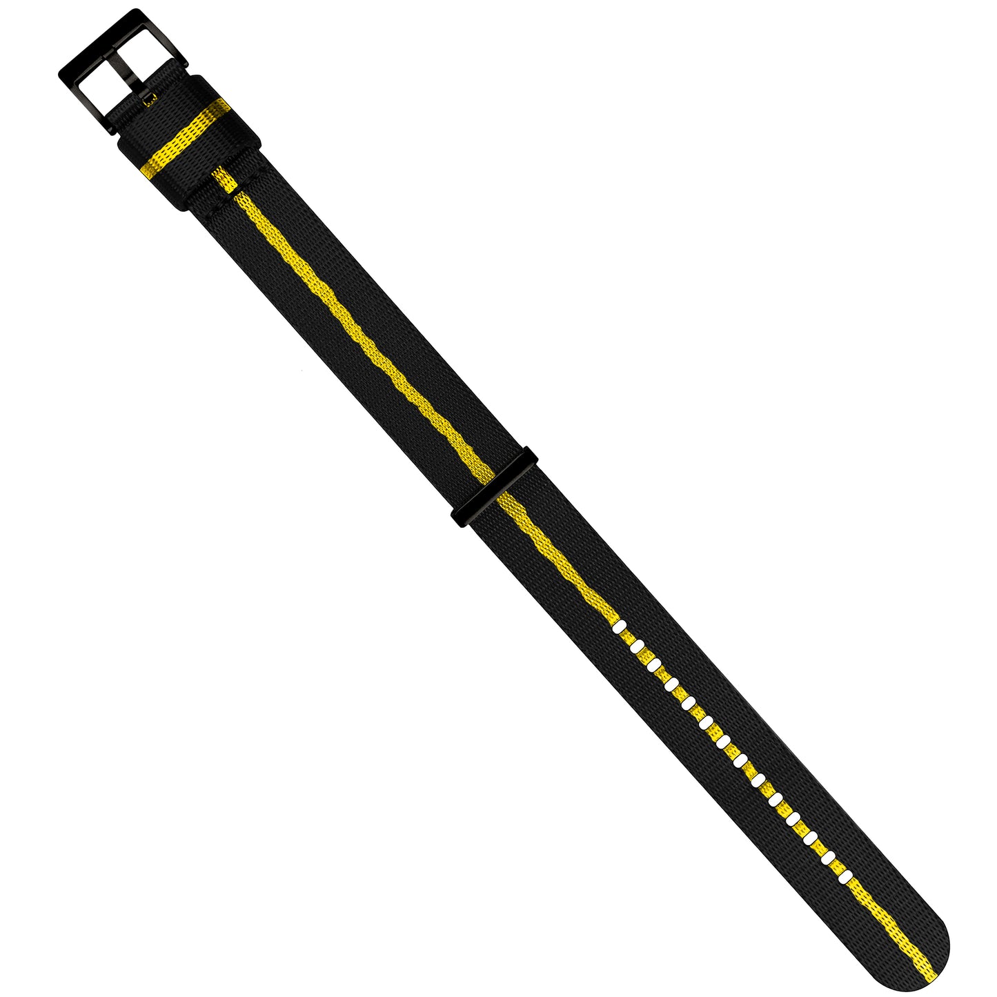 Black With Yellow Stripe Elite Nylon NATO® Style Watch Band