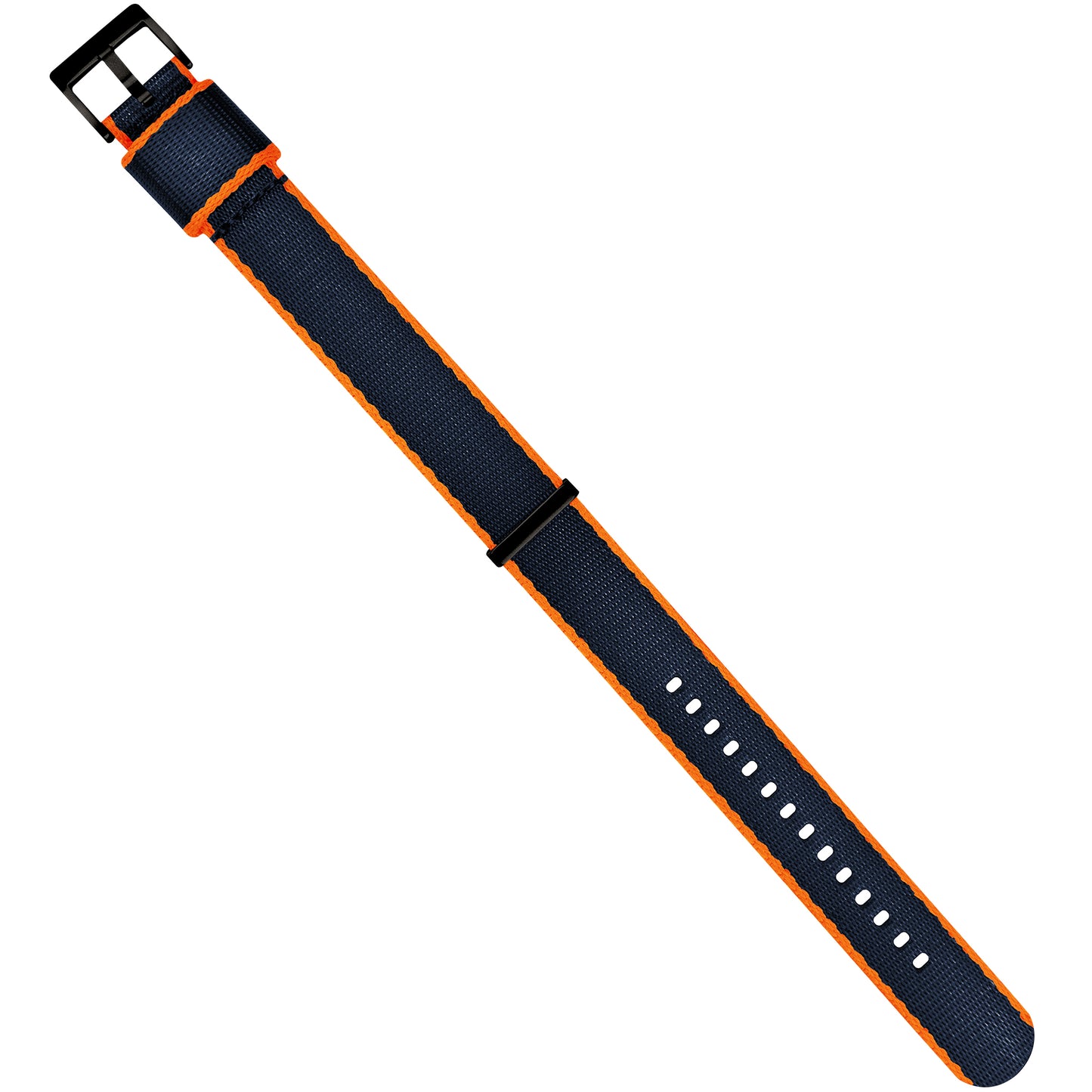 Dark Blue With Orange Edges Elite Nylon NATO® Style Watch Band