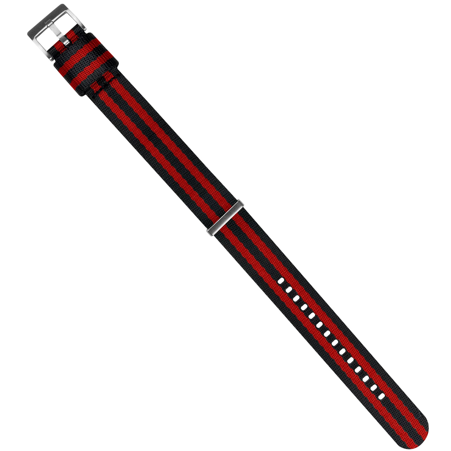 Black With Red Stripes Elite Nylon NATO® Style Watch Band