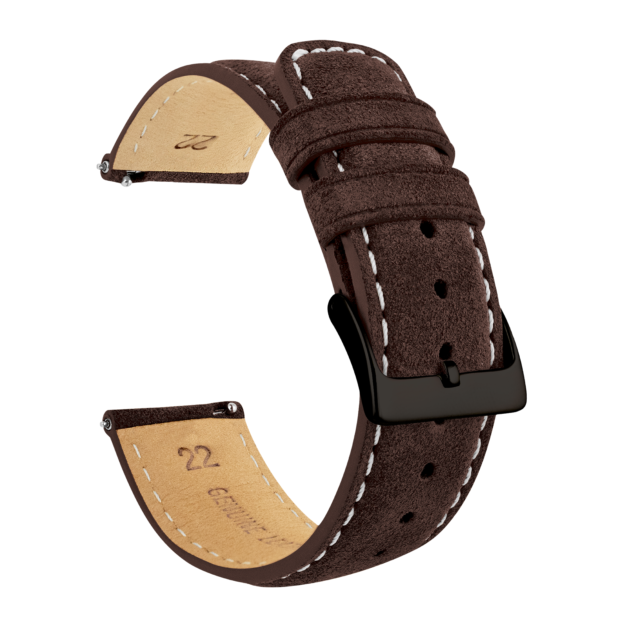 Gear S3 Classic Frontier Root Brown Suede Beige Stitching Watch Band